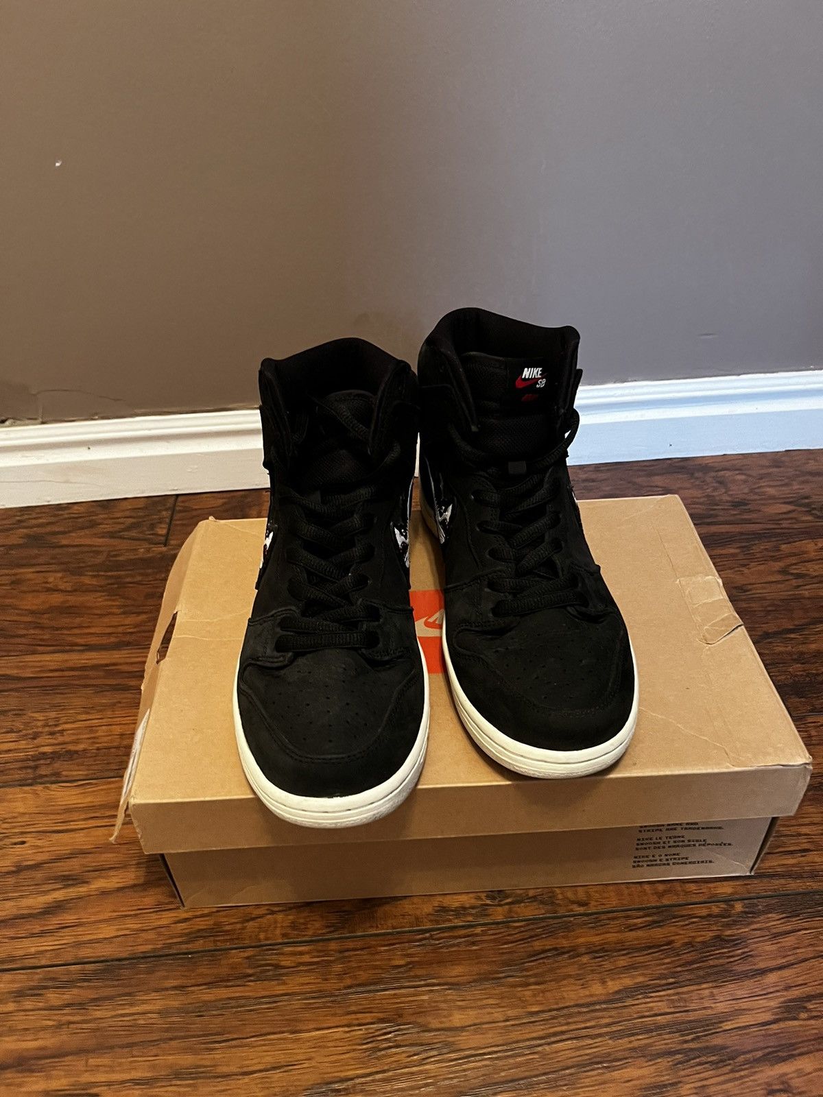image of Oski Shark Nike Dunks Shoes in Black, Men's (Size 9)