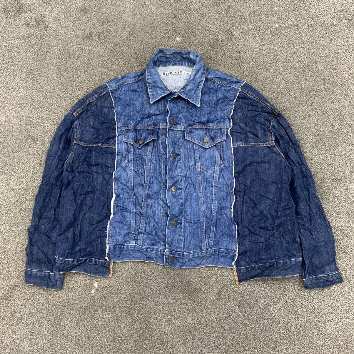 Japanese Brand NIKO AND RECONSTRUCTED DENIM JACKET BOXY OVERSIZE Size US L / EU 52-54 / 3 - 7 Thumbnail
