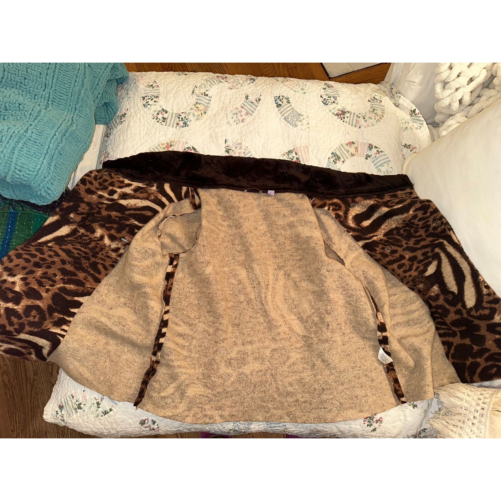 Other Y2K MIXED ANIMAL PRINT LEOPARD SWEATER JACKET WRAP COLLAR S Size S / US 4 / IT 40 - 7 Thumbnail