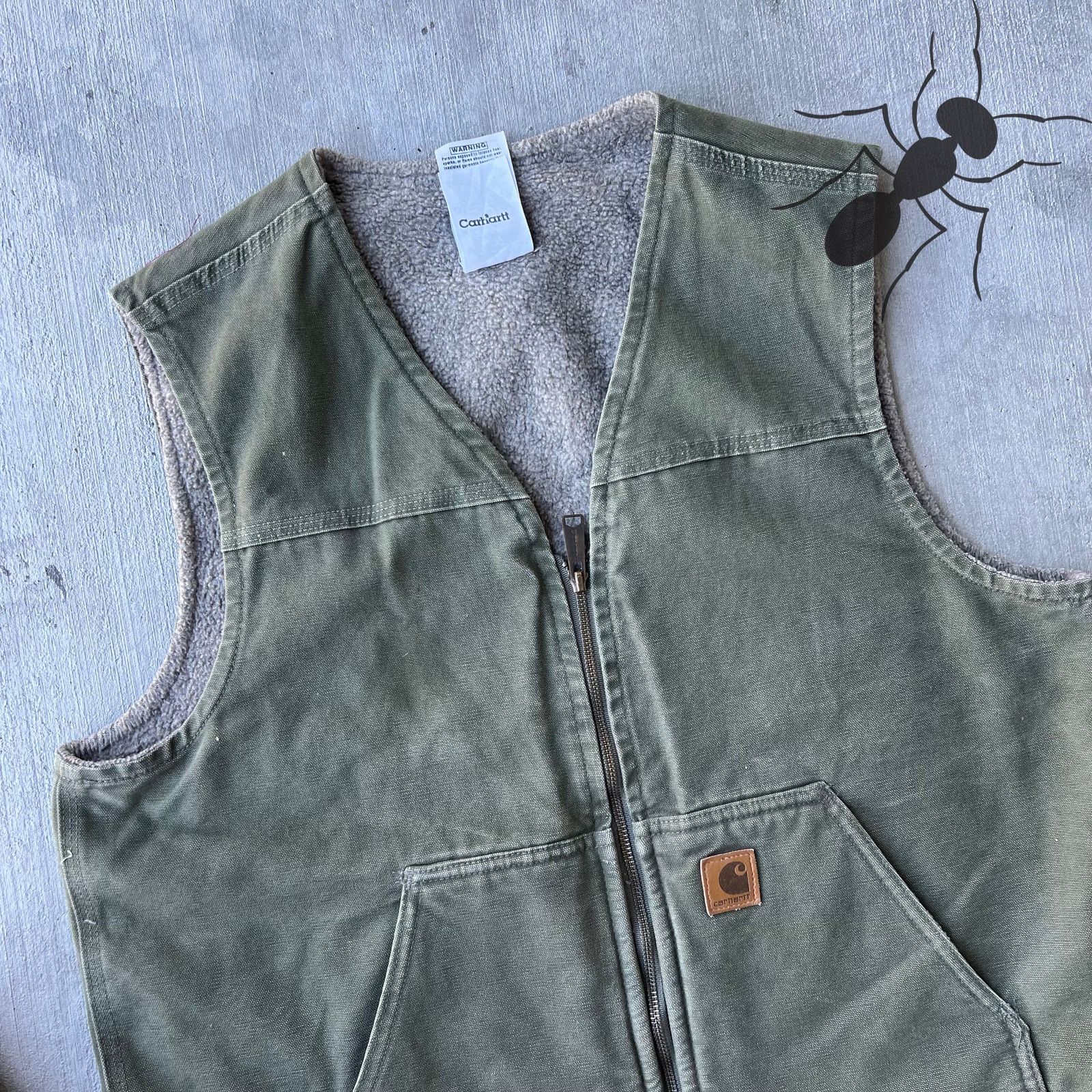 Carhartt × Vintage Carhartt V26 LOV green large Sherpa lined work wear vest Size US L / EU 52-54 / 3 - 2 Thumbnail