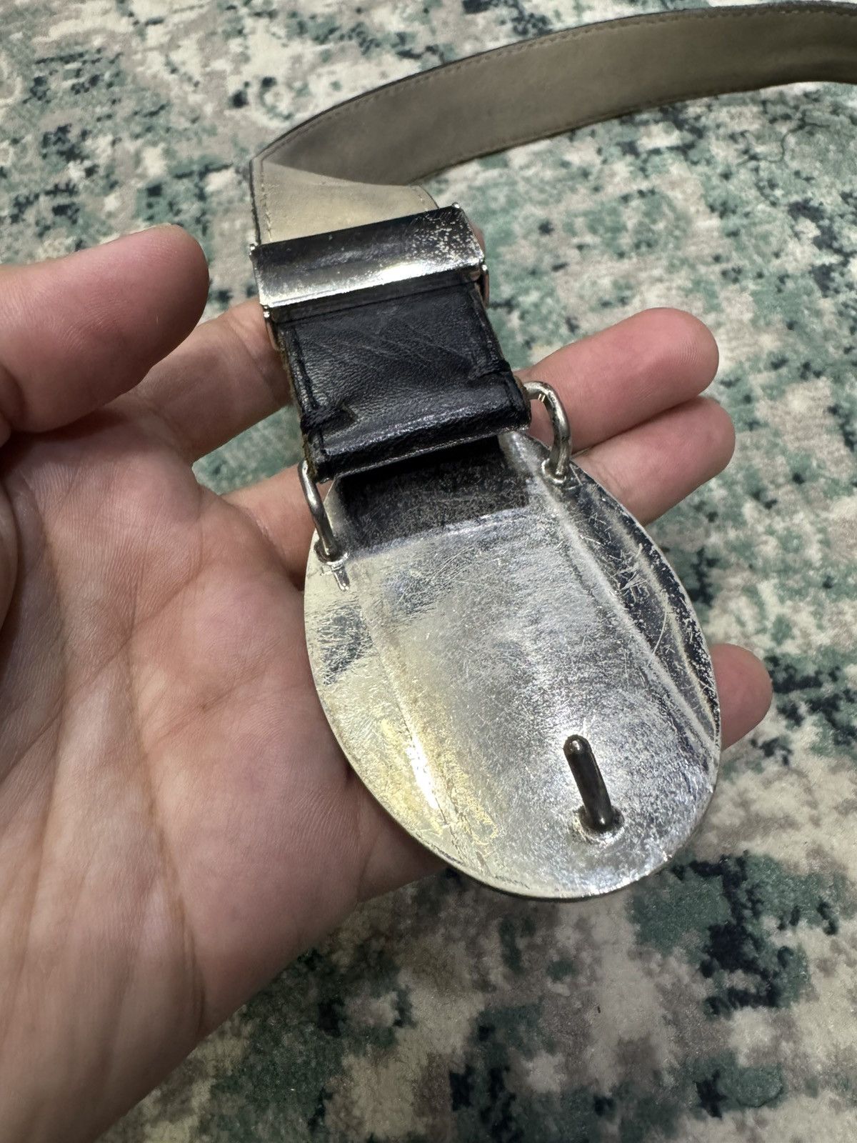 Burberry BURBERRY GOLF BIG BUCKLE LEATHER BELT Size 34 - 5 Thumbnail