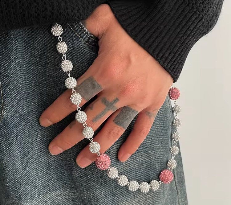 Jewelry Rhinestone Round Ball Pants Chain Size ONE SIZE - 3 Thumbnail