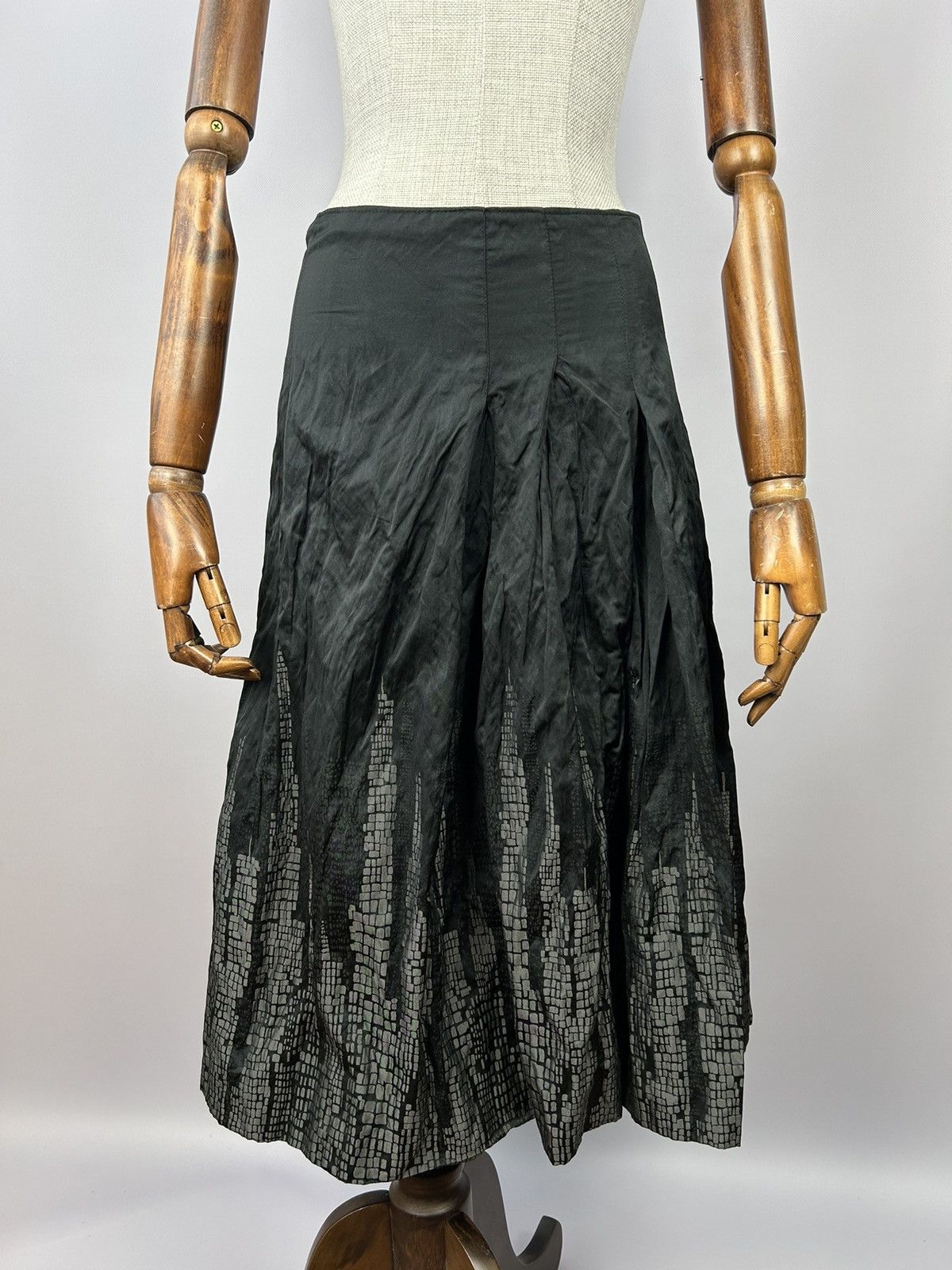 Annette Gortz × Designer Annete Gortz Black Grey City Print Pleated Skirt Size 36 Size 28" / US 6 / IT 42 - 7 Thumbnail