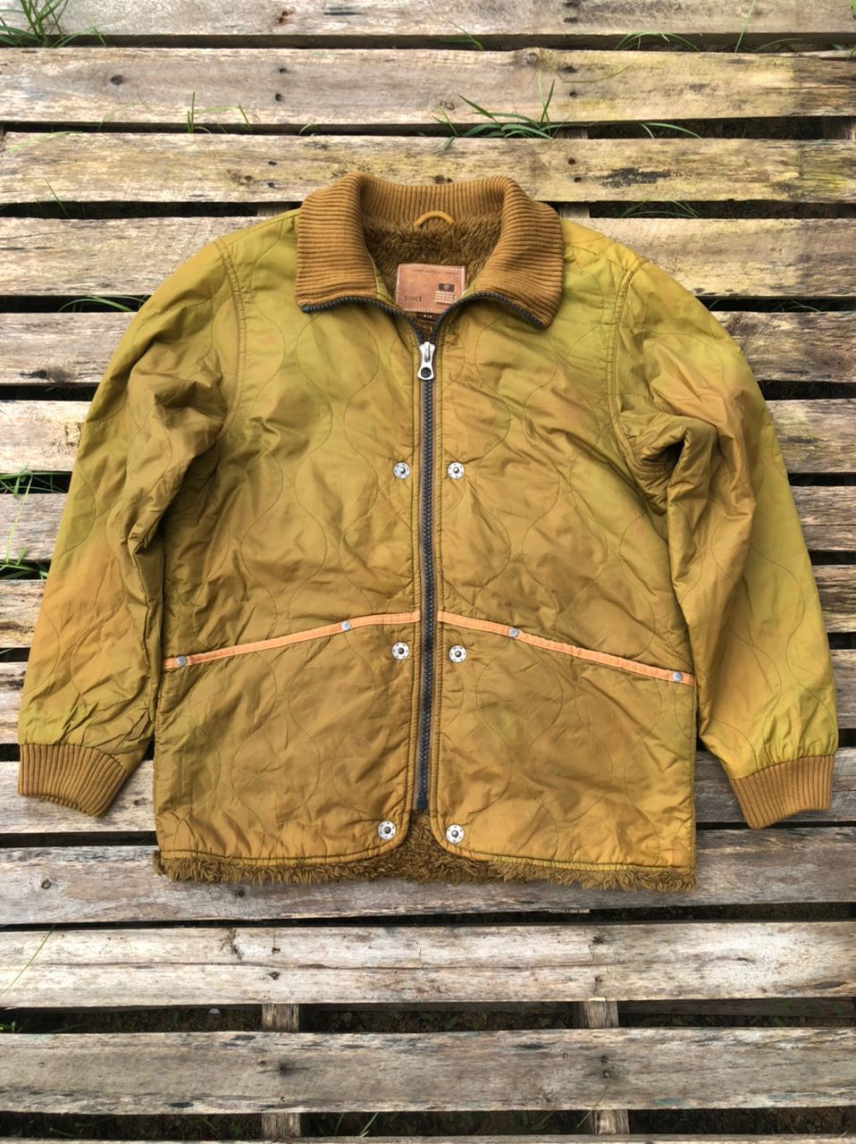Timberland × Vintage Vintage Timberland Quilted Sherpa Jacket Faded Size US M / EU 48-50 / 2 - 2 Thumbnail