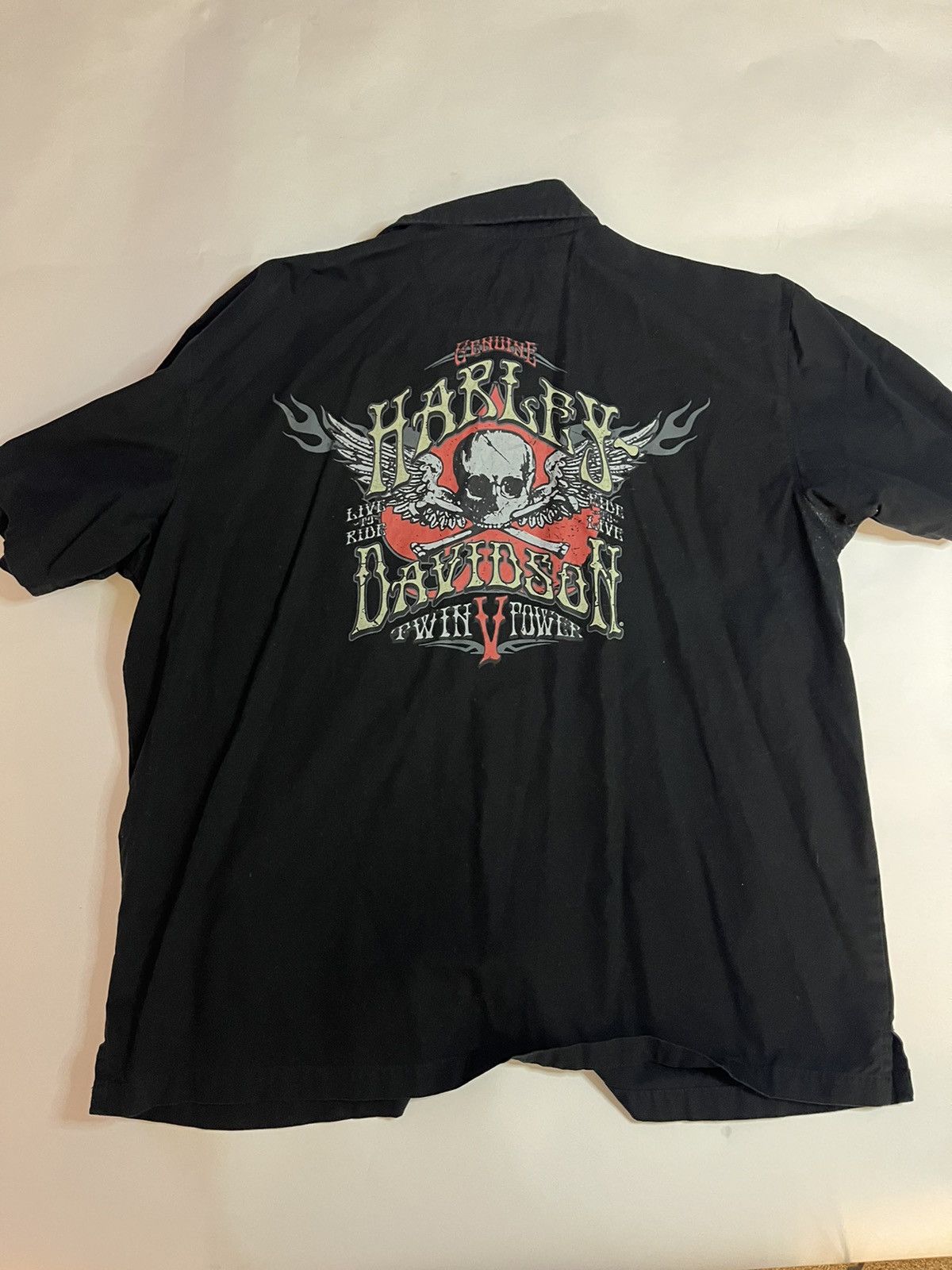 Harley Davidson XL Bone Skull Angel Wings button up Harley Davidson Size US XL / EU 56 / 4 - 2 Thumbnail