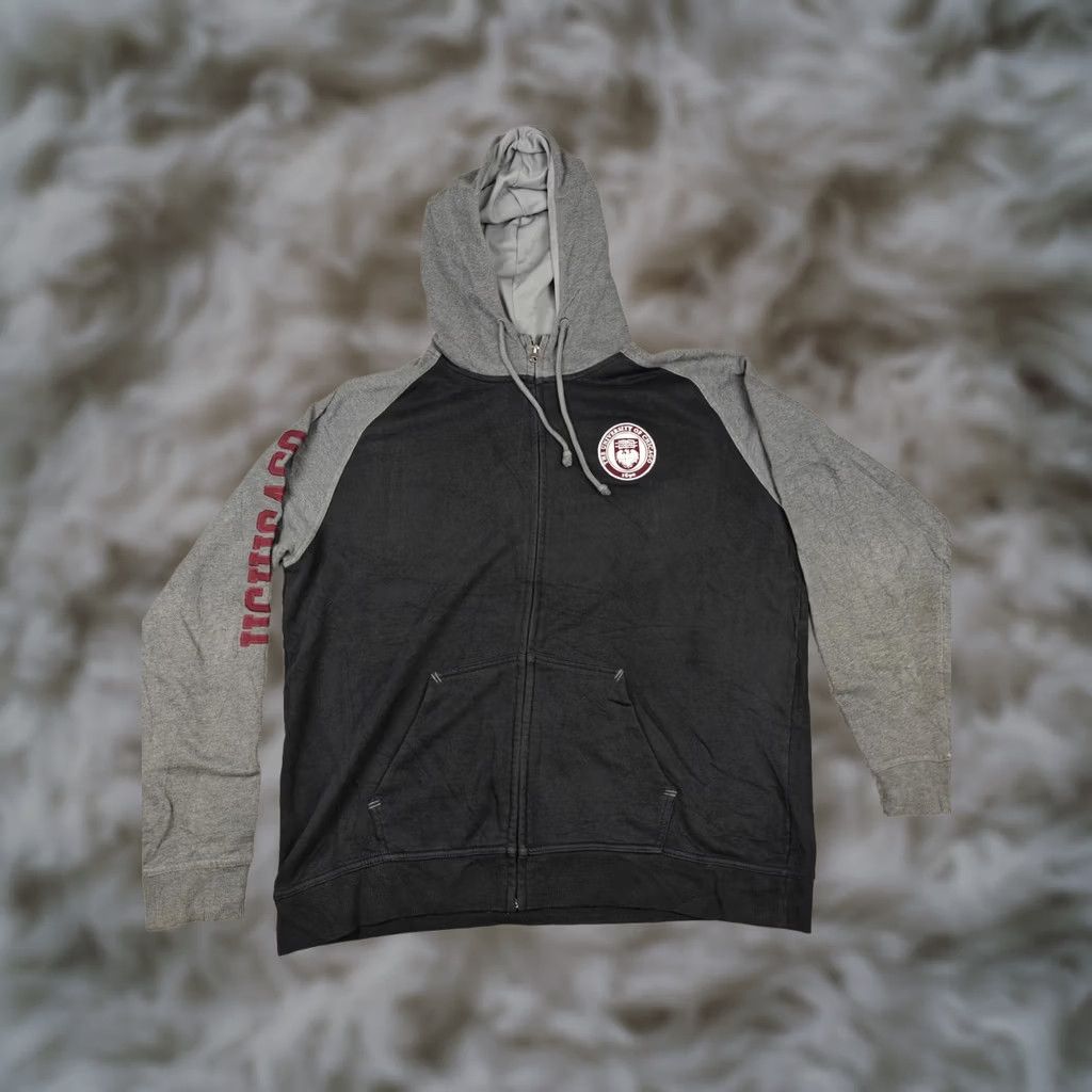 Champion VINTAGE Champion Hoodie Mens 2XL Black Full Zip UChicago Seal Patch Fleece 90s Size US XXL / EU 58 / 5 - 1 Thumbnail