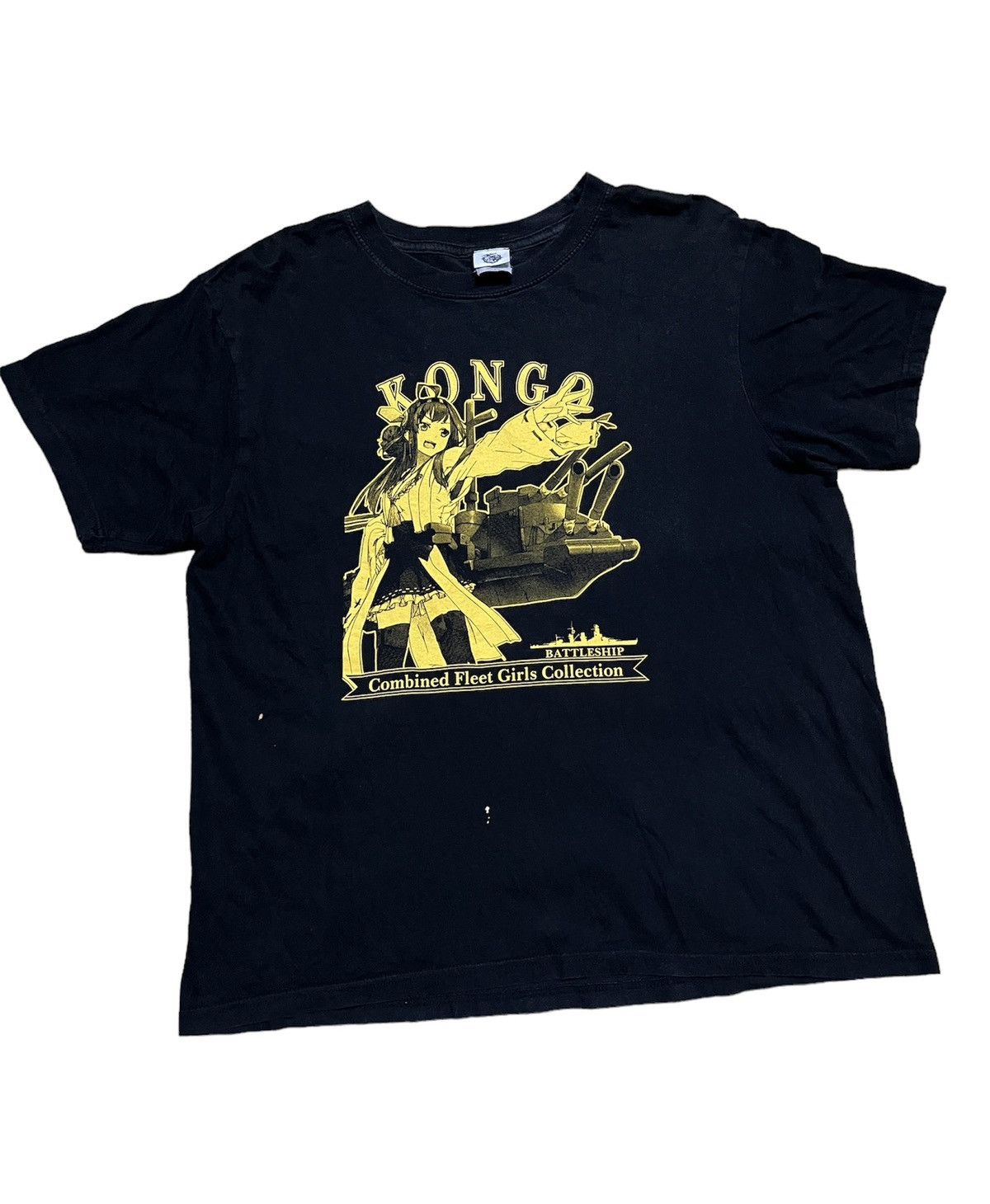 image of Anima Kongo Anime Battleship Big Logo Tee in Black, Men's (Size Large)