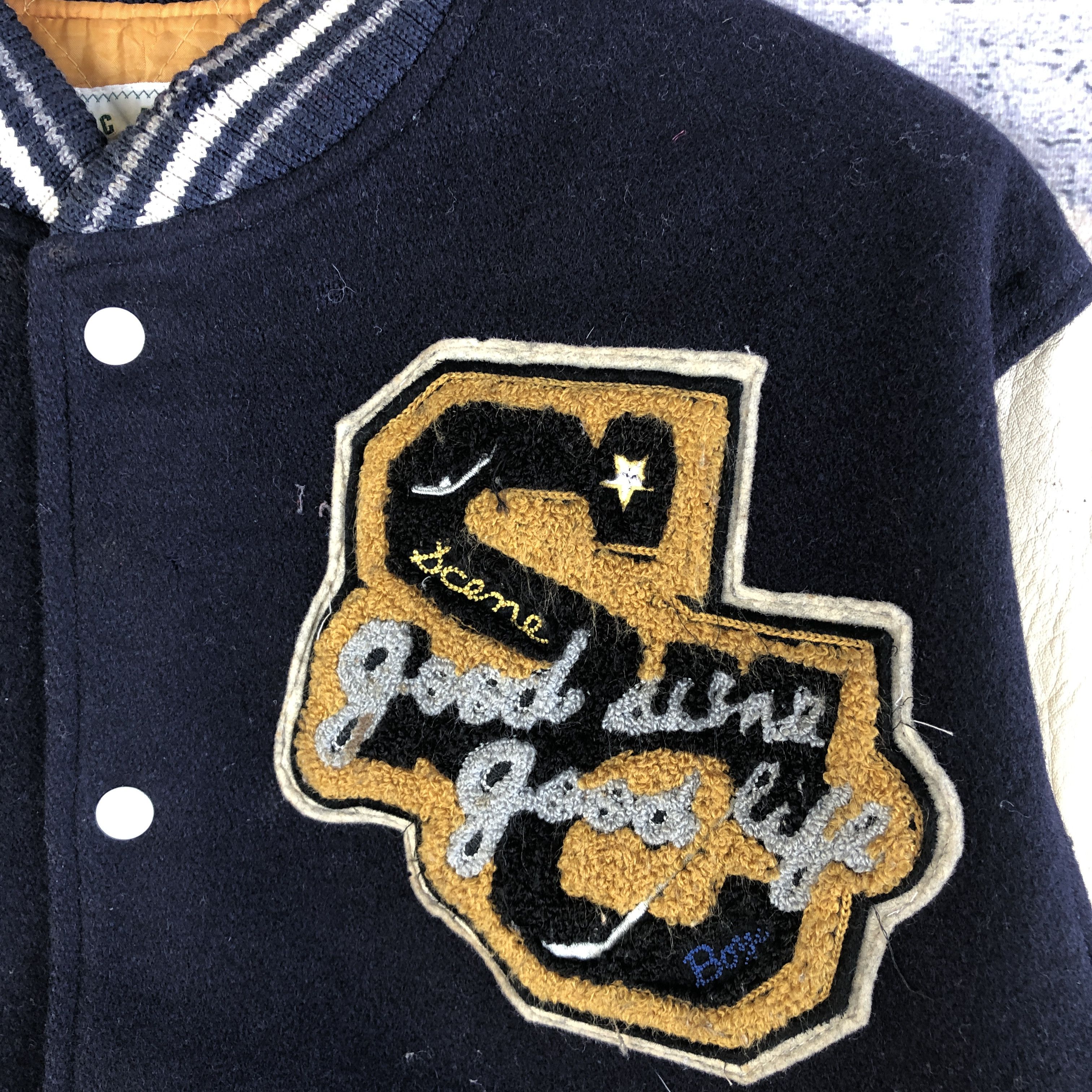 Vintage Scene Sports Varsity Leather Jacket Letterman Wool Jacket Size US M / EU 48-50 / 2 - 6 Thumbnail