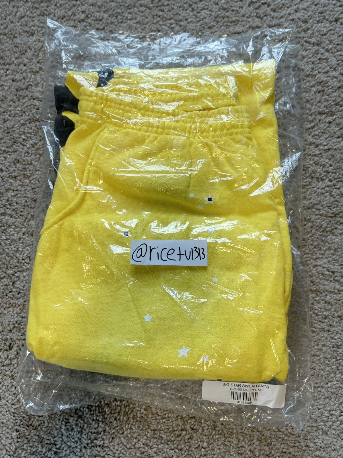 Sp5der × Young Thug 💛 YELLOW BELUGA SP5DER WORLDWIDE PANTS💛 Size US 32 / EU 48 - 6 Thumbnail