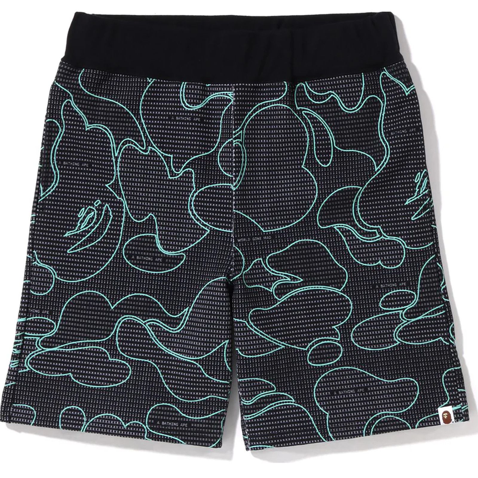Bape Bape Text Code Camo Black Sweat Shorts Size XXL Size US 39 - 1 Thumbnail