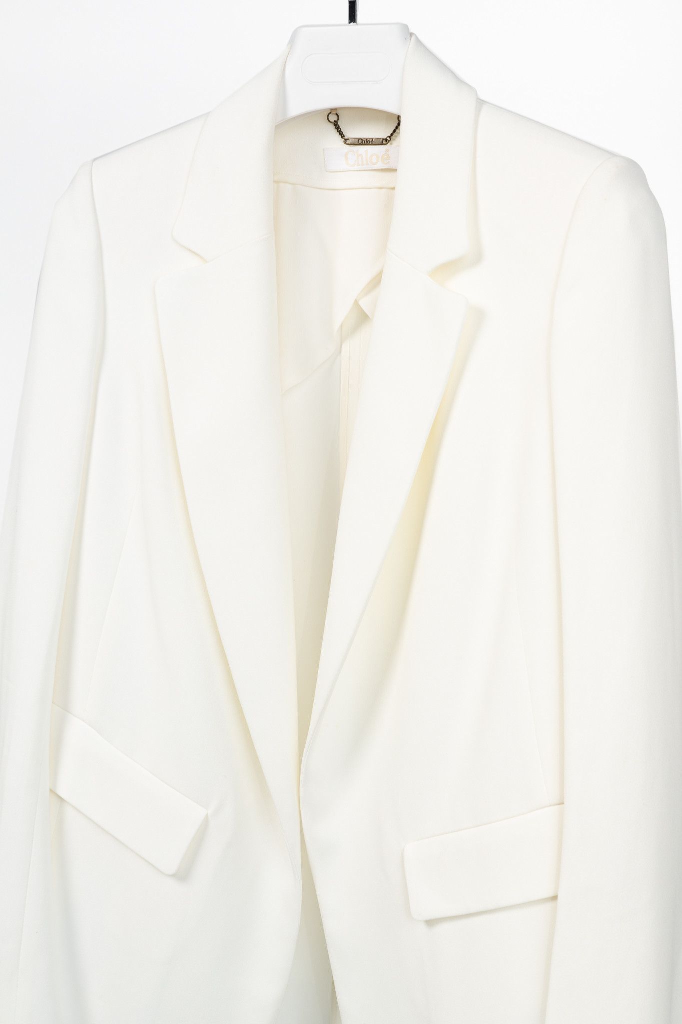 Chloe Chloe "Milk" Crepe Bell-Sleeve Open-Front Blazer Size M / US 6-8 / IT 42-44 - 3 Thumbnail