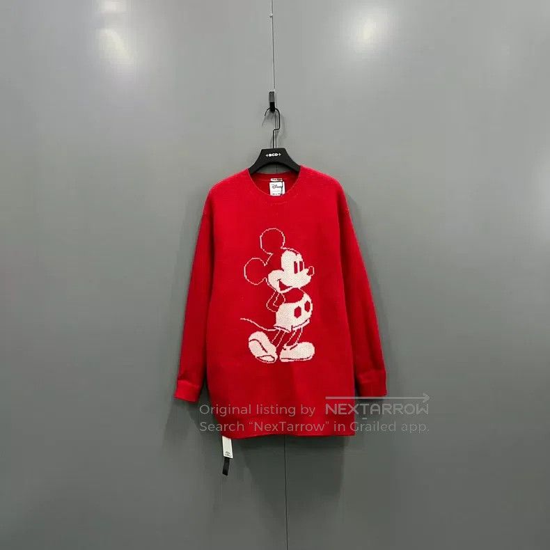 Miu Miu Miu Miu 40 Disney co-branded red Mickey printed sweater Size L / US 10 / IT 46 - 1 Thumbnail