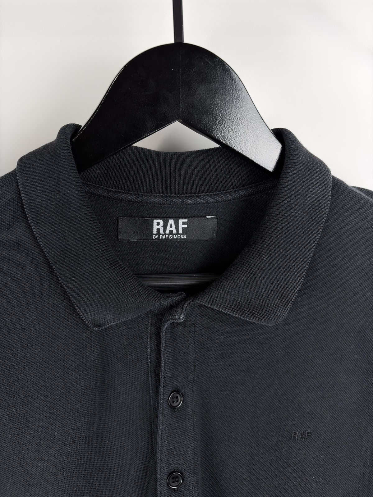 Raf Simons Raf By Raf Simons RAF Embroidered Button Polo Shirt Black Size US M / EU 48-50 / 2 - 4 Thumbnail