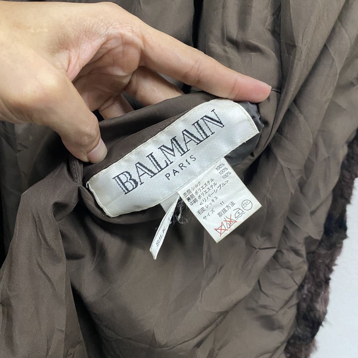 Balmain Balmain Paris brown reversible Faux Fur trimmed Coat Size US L / EU 52-54 / 3 - 14 Thumbnail