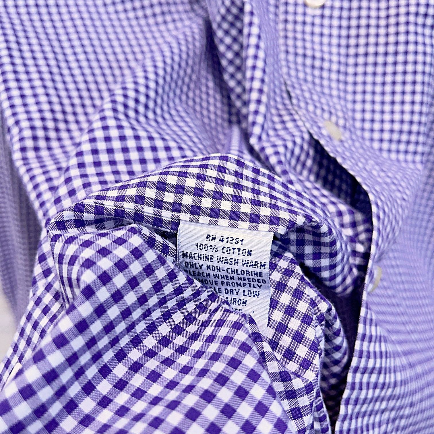 Ralph Lauren Ralph Lauren Gingham Custom Fit Oxford Shirt Purple XL Size US XL / EU 56 / 4 - 6 Thumbnail