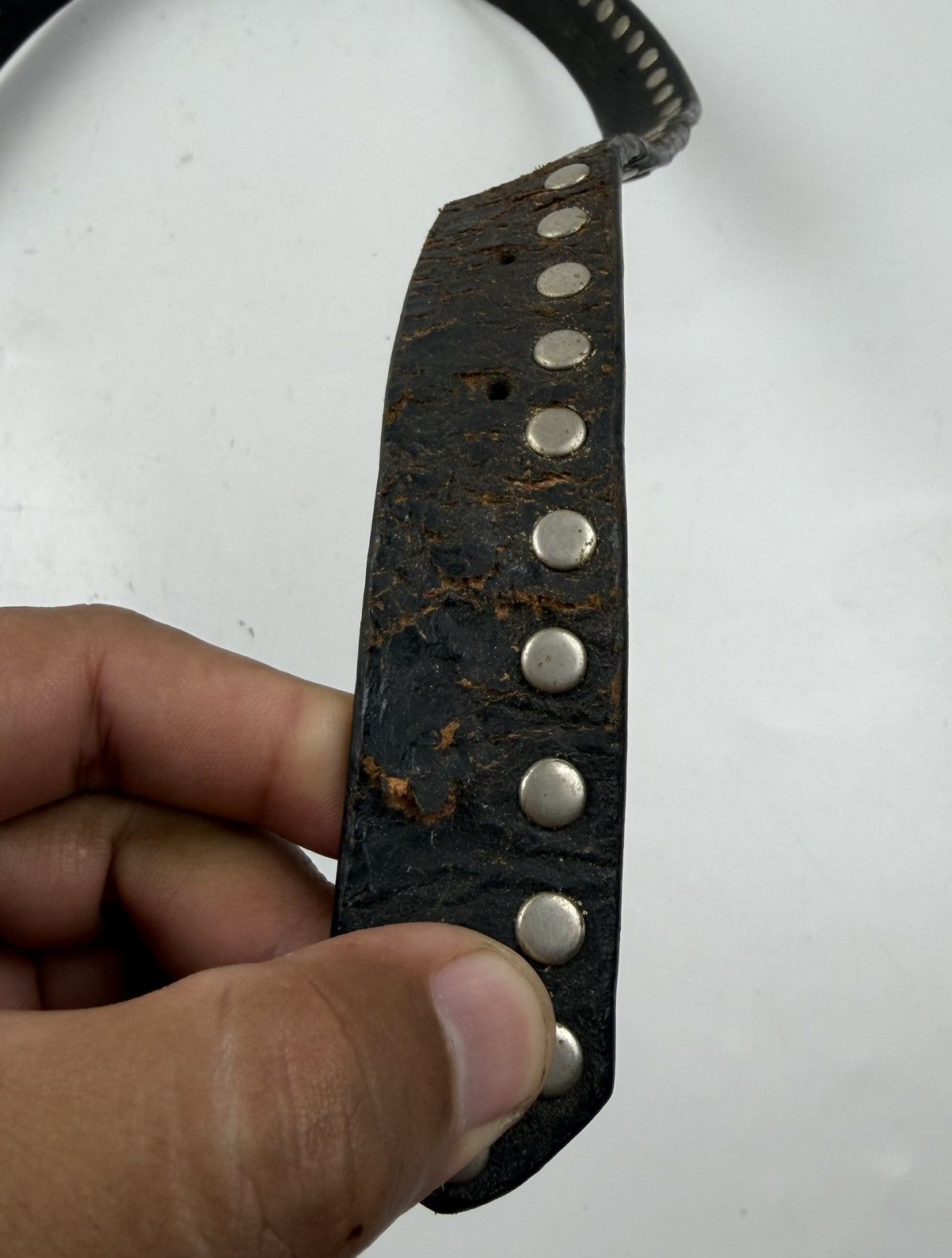 Japanese Brand tiny studded leather belt tc54 Size 34 - 4 Thumbnail