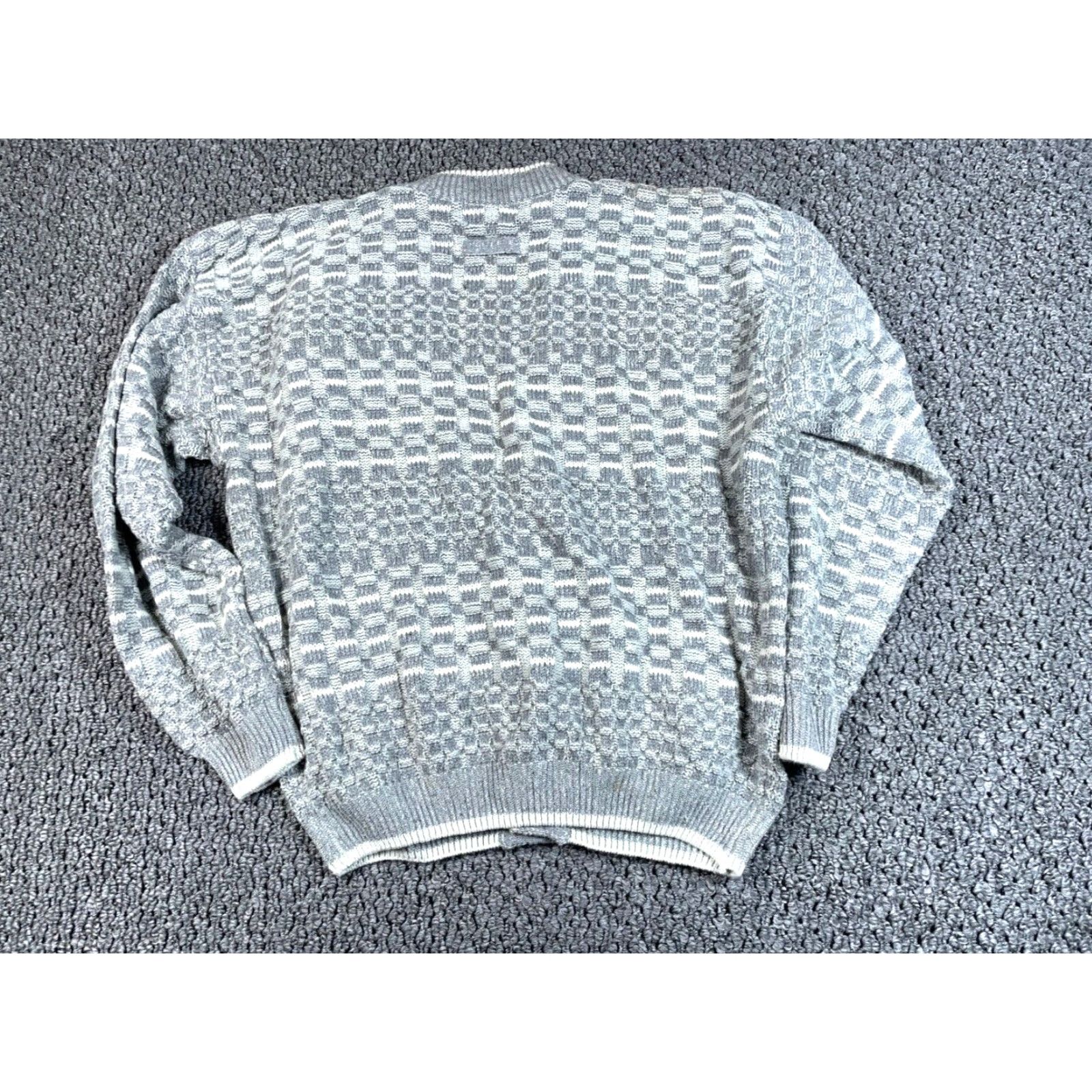 Vintage VTG Studio Cardigan Check Pattern Heavyweight Gray Adult Large Mens Size US L / EU 52-54 / 3 - 2 Thumbnail