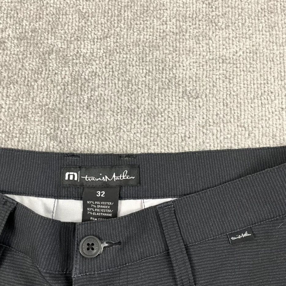 TravisMathew TRAVIS MATHEW Pants Mens 32 x 31 Gray Striped Golf Performance Travel 5-Pocket Size US 32 / EU 48 - 4 Thumbnail