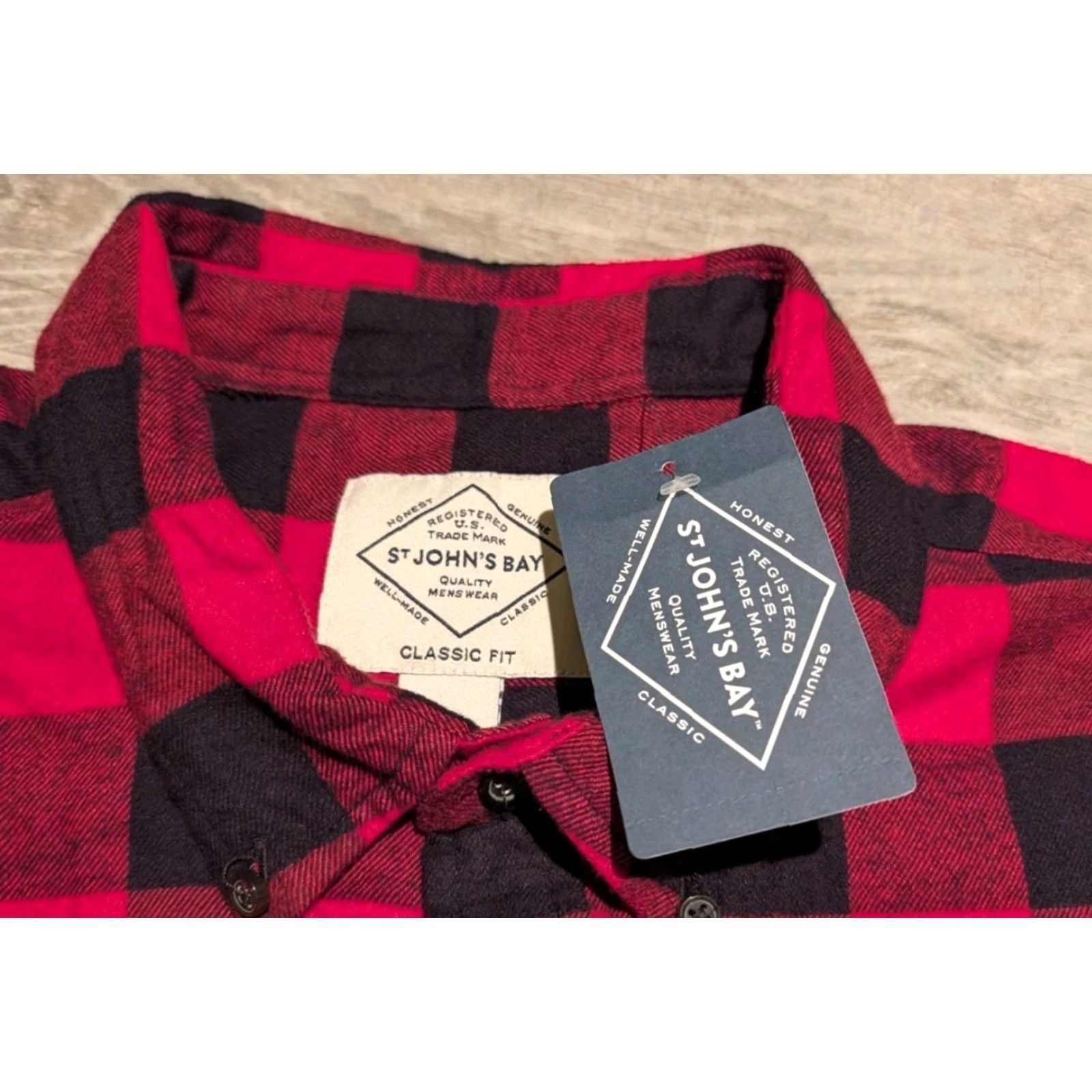 Vintage NWT St Johns Bay Shirt Mens XXL Buffalo Plaid Flannel Super Soft Button Down Size US XXL / EU 58 / 5 - 3 Thumbnail