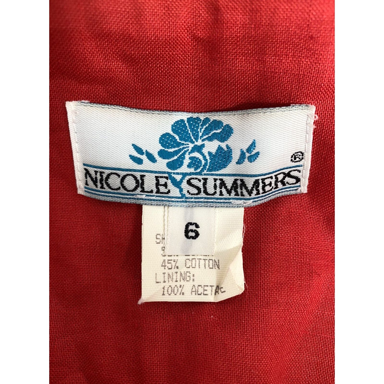 Vintage VINTAGE Nicole Summers Shirt Dress Red Button Front Collared Midi 6 Womens Size M / US 6-8 / IT 42-44 - 3 Thumbnail