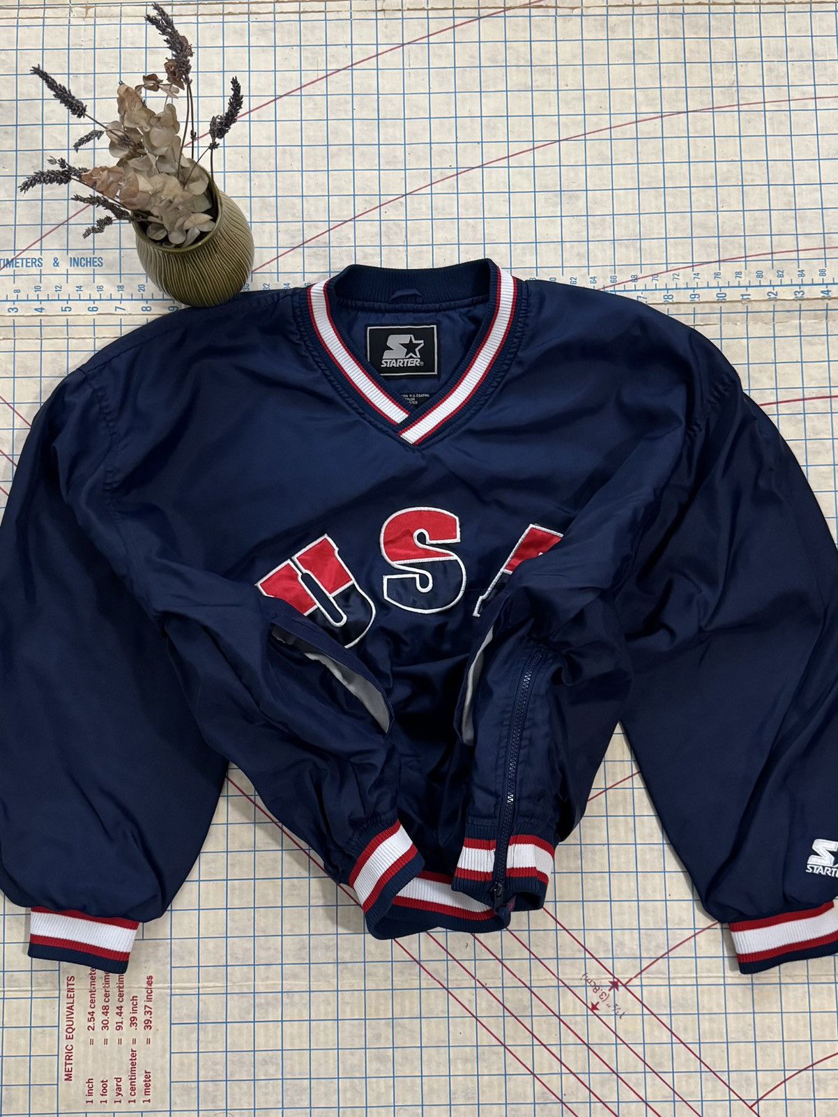 Starter Vintage Starter USA Basketball Pull Over Jacket Size Large Size US L / EU 52-54 / 3 - 6 Thumbnail