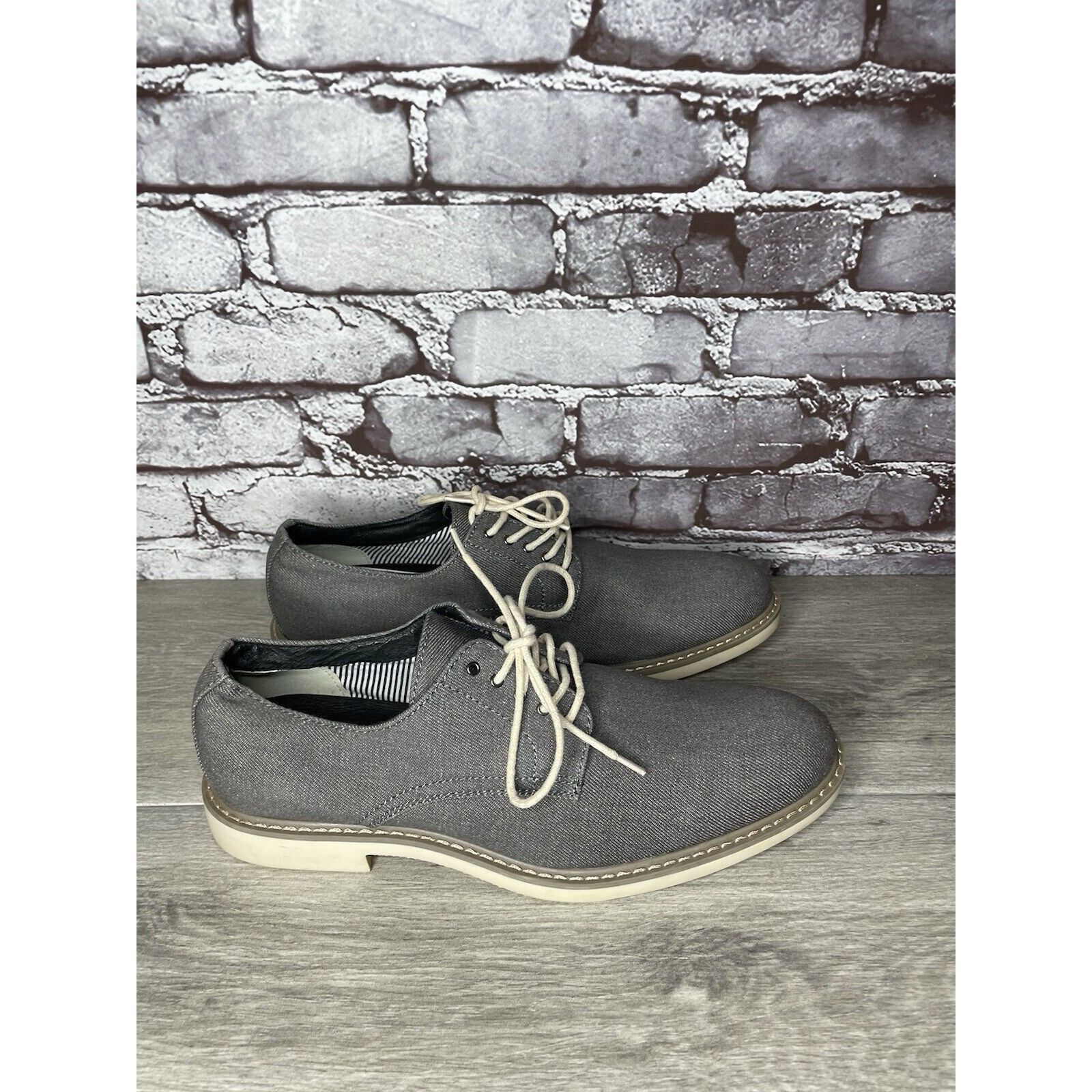 Public Opinion Public Opinion Gray Derby Oxfords Textured Fabric Casual Lac Size US 9.5 / EU 42-43 - 23 Thumbnail