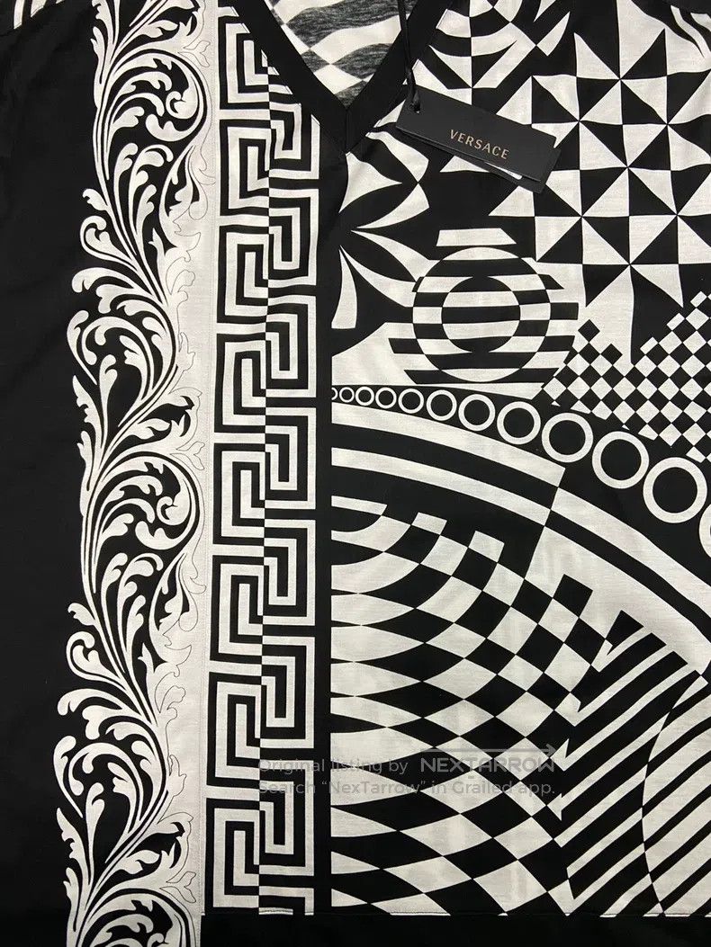 Versace Versace Baroque black and white patterned T-shirt Size US XXL / EU 58 / 5 - 4 Thumbnail