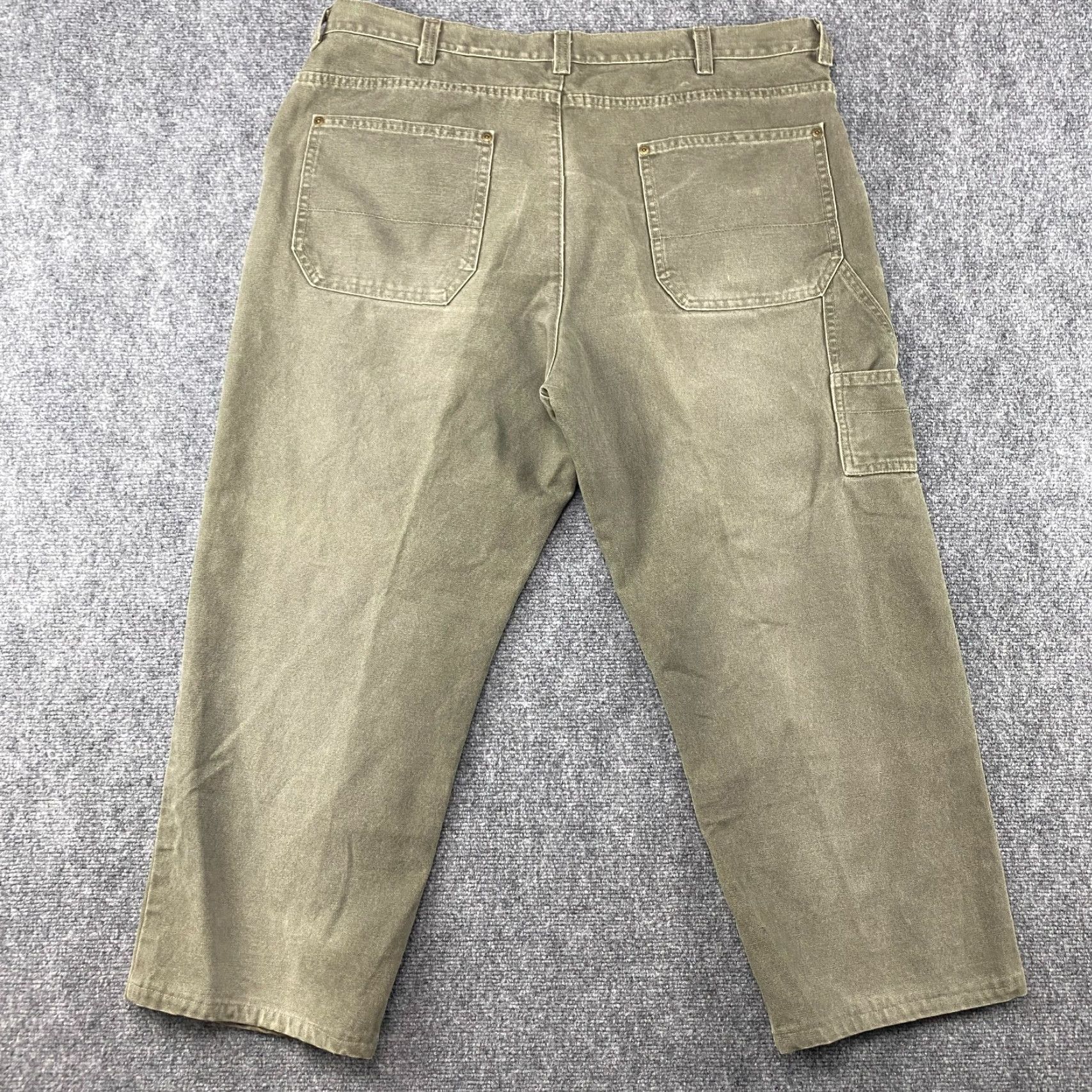 Eddie Bauer Eddie Bauer Mens Pants Carpenter 39x26 Green Canvas Work Utility Casual 90s Theme Size US 39 - 5 Thumbnail