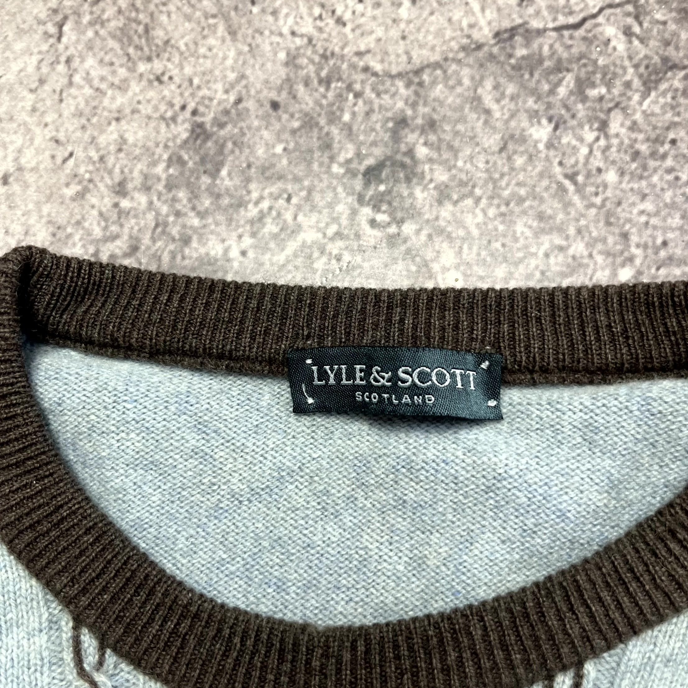 Lyle & Scott Vintage Lyle & Scott Cable Knit Raglan Sweater Blue Size M Size US M / EU 48-50 / 2 - 5 Thumbnail