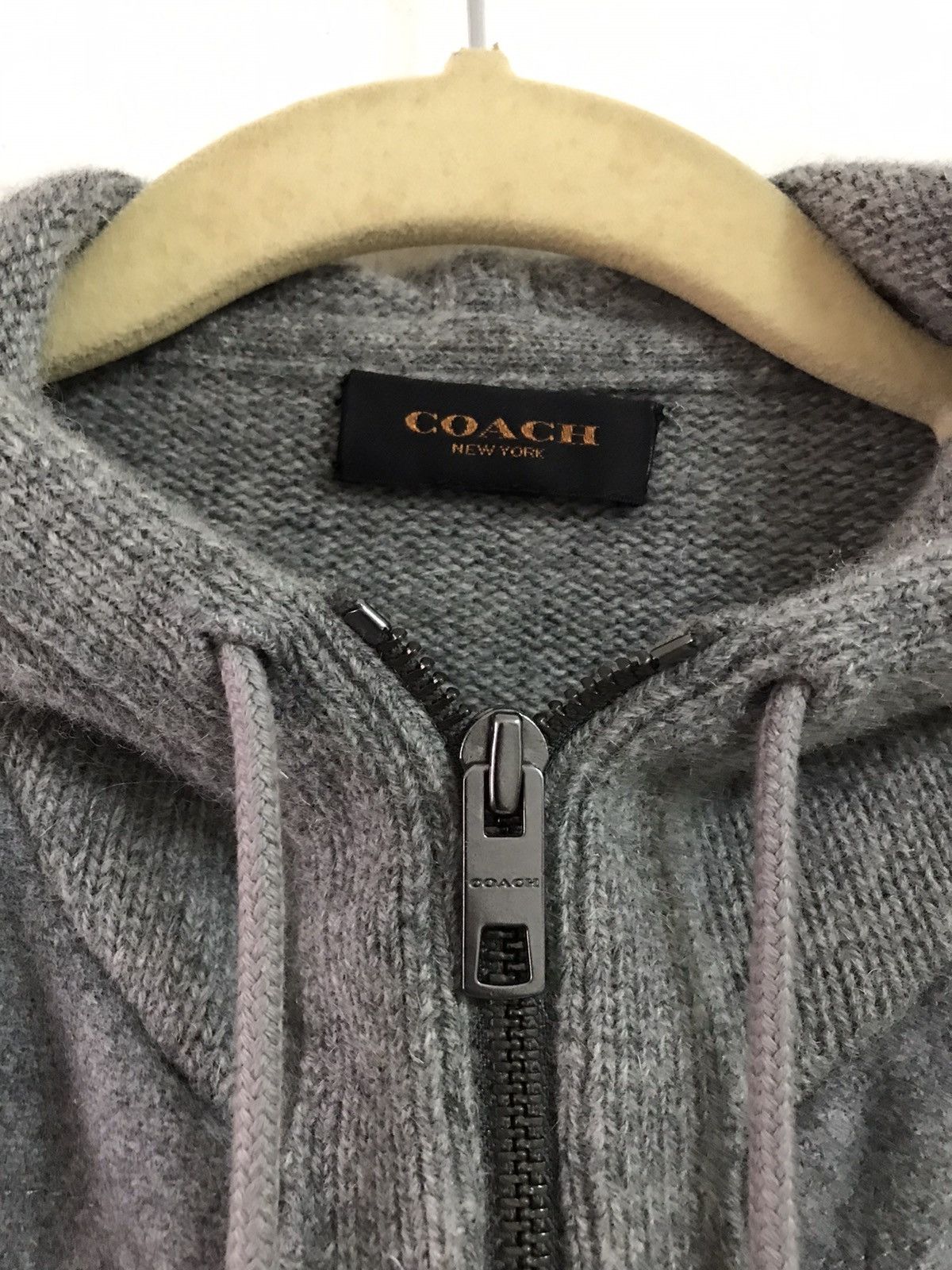 Coach Wool Zip Hooded Sweater