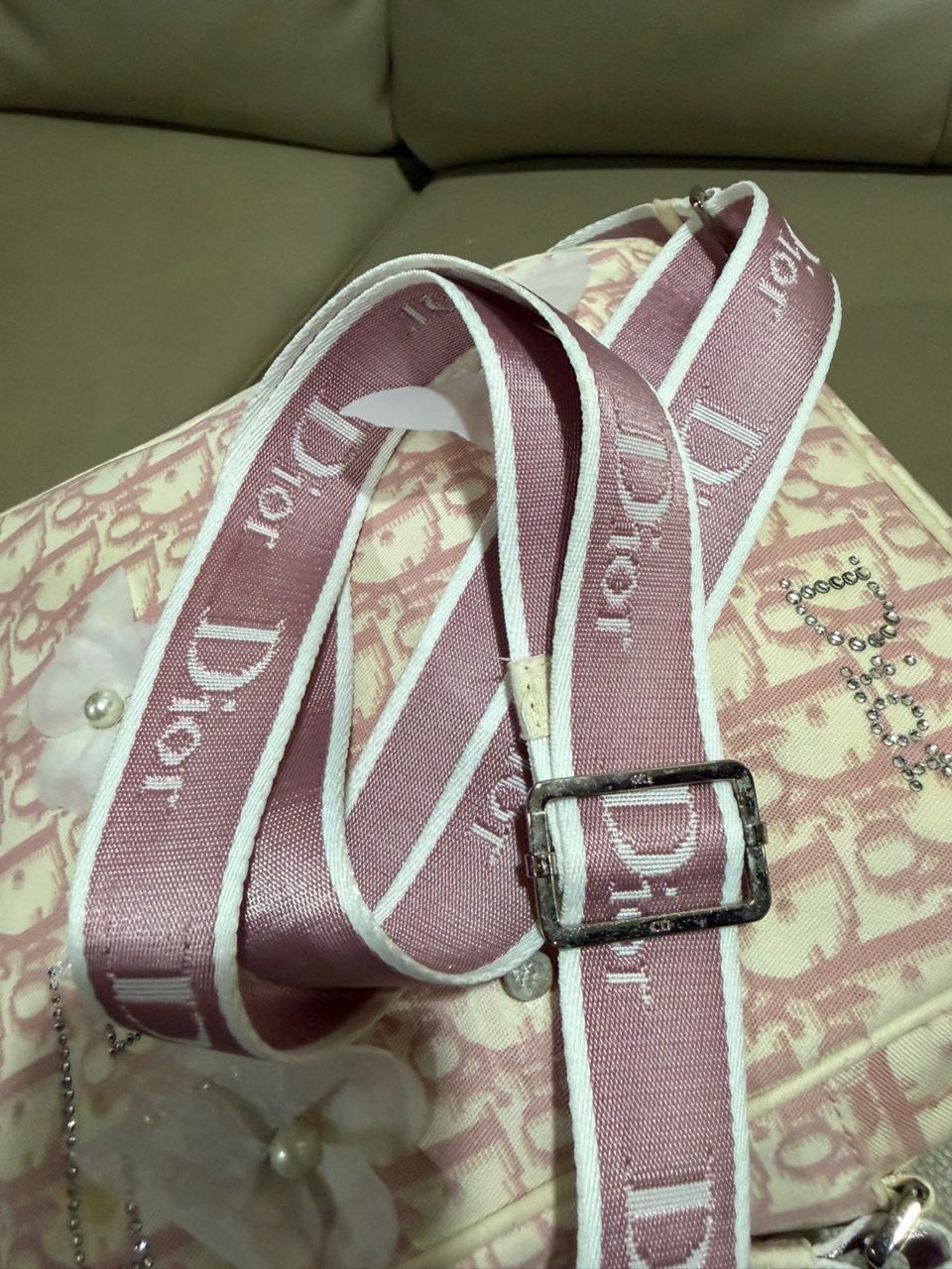 Dior Authentic Christian Dior Pink Floral Trotter Oblique Bag Size ONE SIZE - 17 Thumbnail