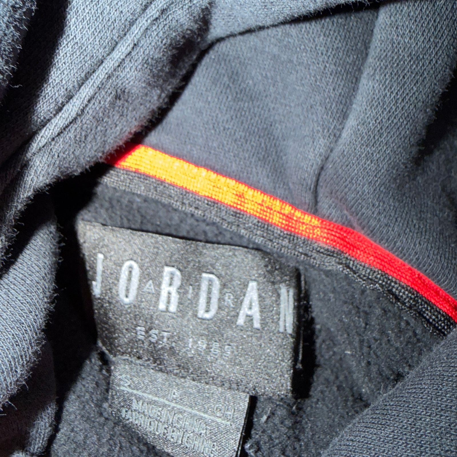 Jordan Brand Air Jordan Hoodie Men's Small Black Red Fill Zip Sweatshirt Size US S / EU 44-46 / 1 - 7 Thumbnail