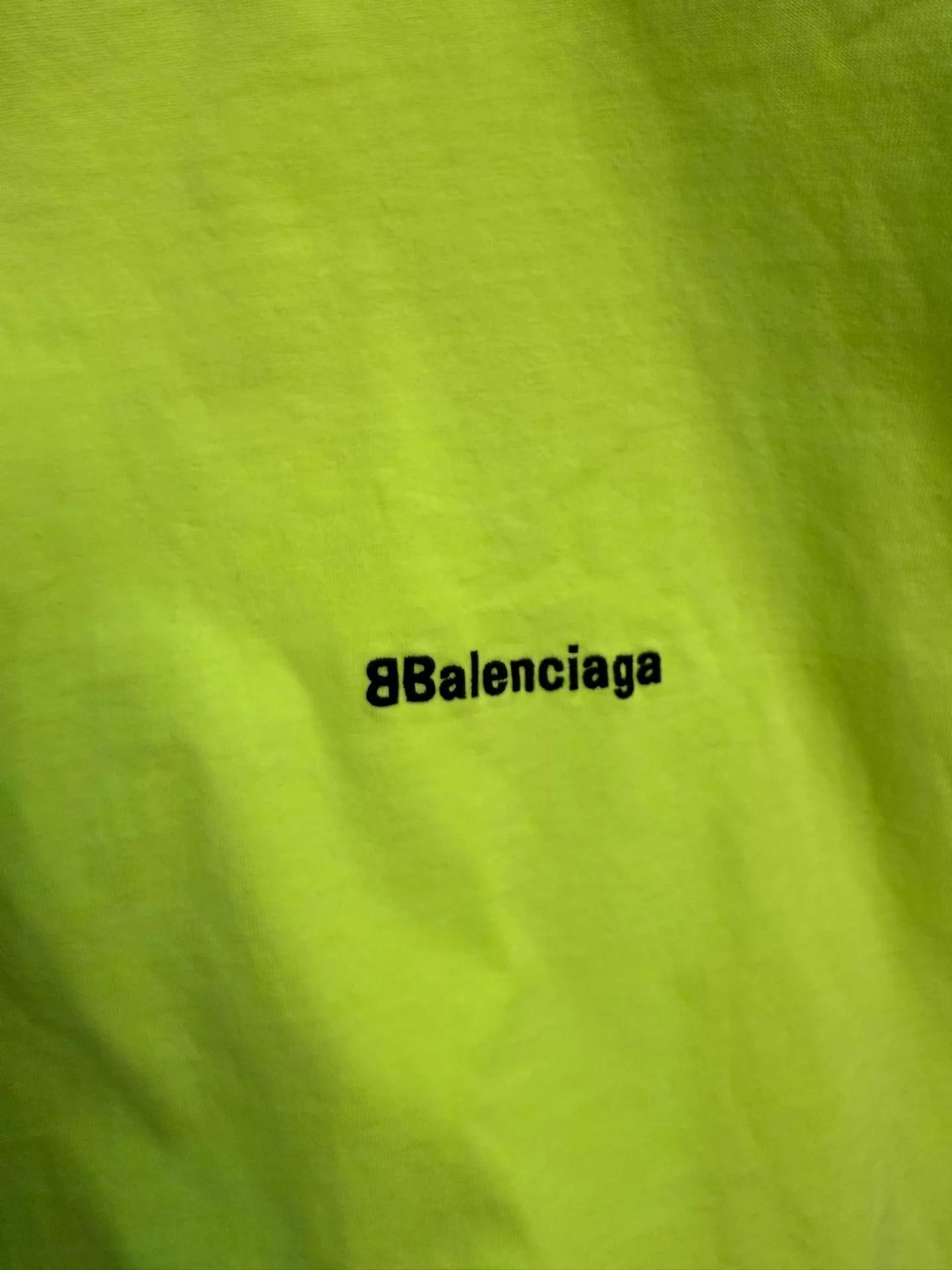 Balenciaga BALENCIAGA Neon Yellow Embroidered Logo Tee M Size US M / EU 48-50 / 2 - 3 Thumbnail