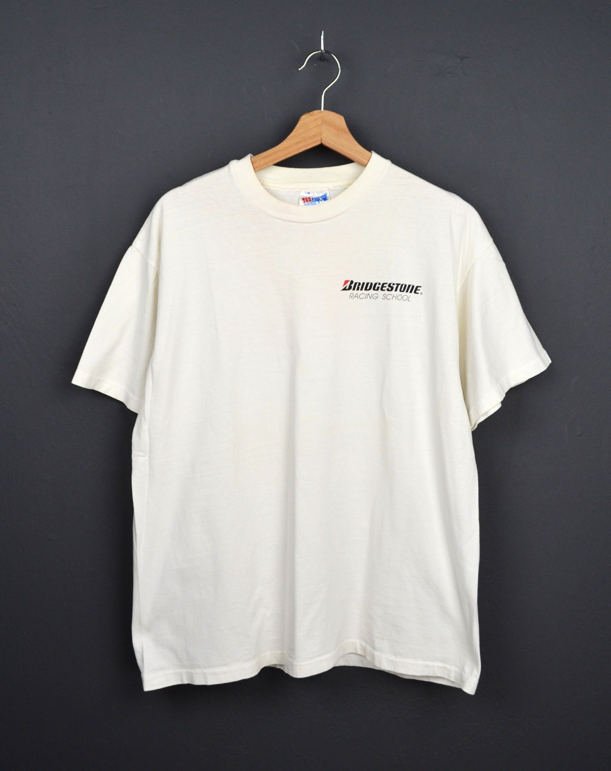 Vintage Bridgestone Racing School L USA Vintage 1990s White T-shirt Size US L / EU 52-54 / 3 - 2 Thumbnail