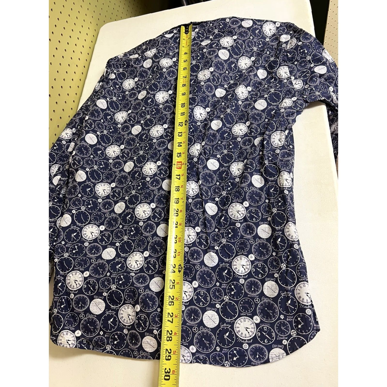 Jared Lang Jared Lang Shirt Men L Long Sleeve Button-Up Navy Geometric Clocks Casual Business Gift/Workwear Mens Size US L / EU 52-54 / 3 - 7 Thumbnail