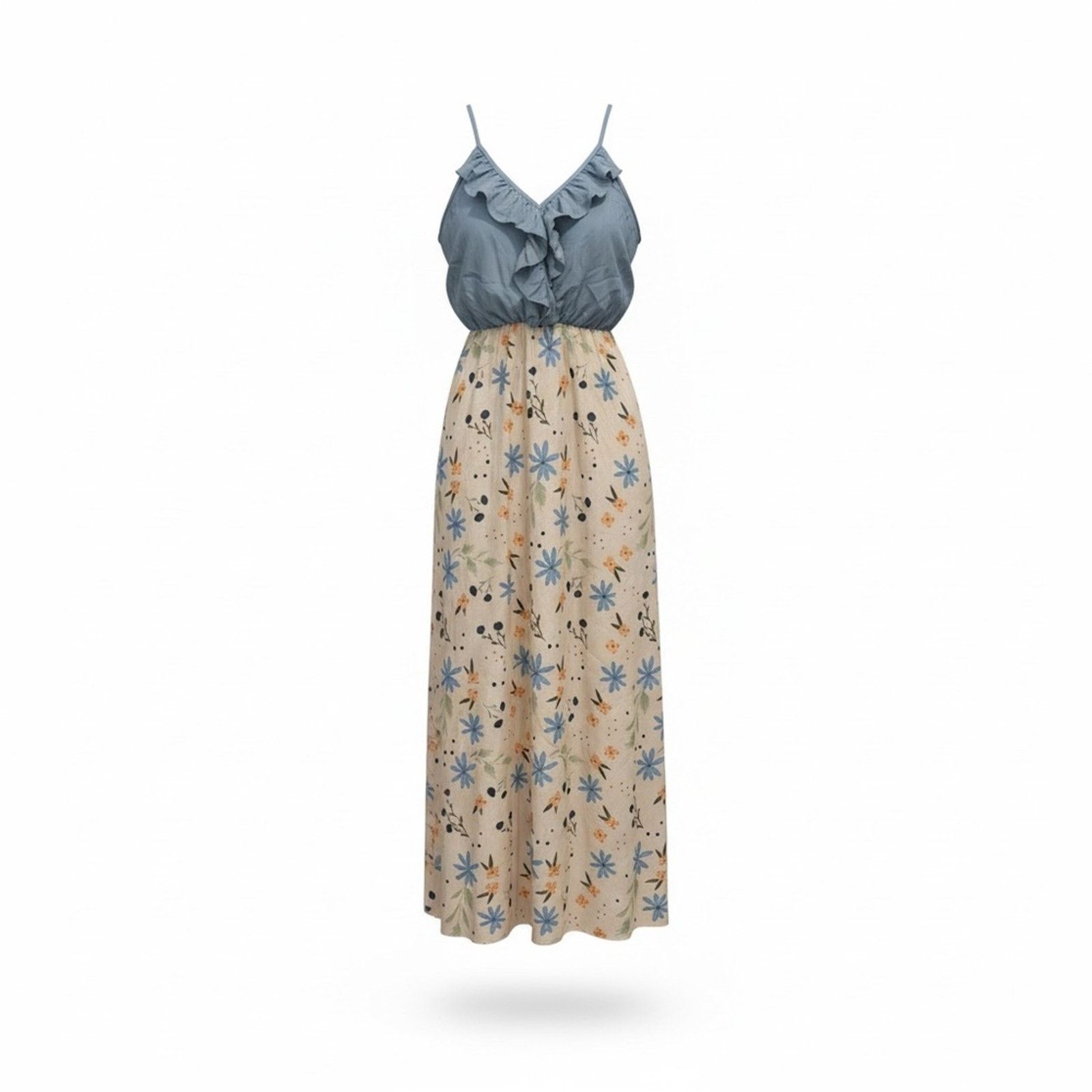 & Other Stories Chicmatchy Blue & Cream Floral Maxi Dress | Size Small Size 28" / US 6 / IT 42 - 1 Thumbnail