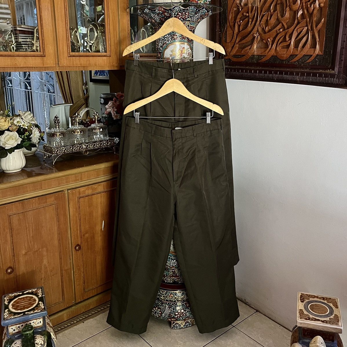 Vintage Vintage 2003 Singapore Armed Forces SAF Green Trouser Size US 35 - 1 Thumbnail