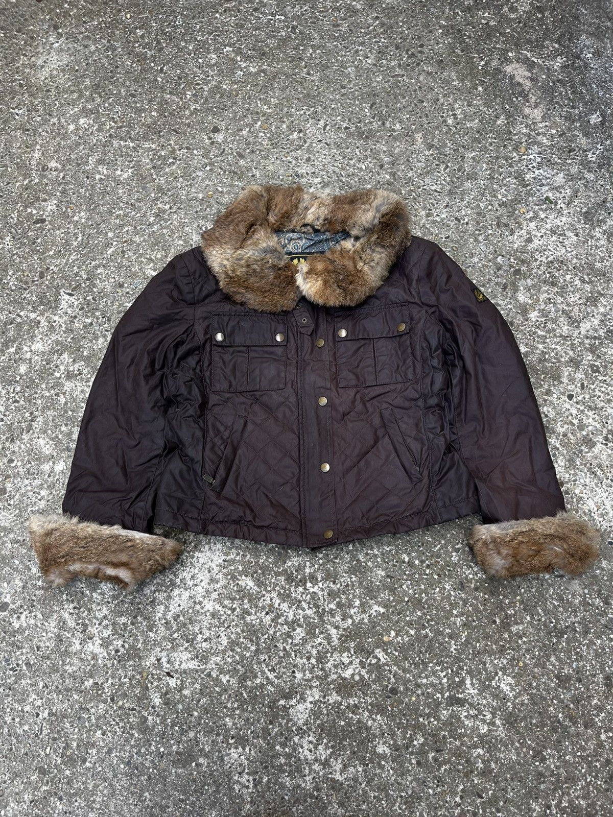 Belstaff × Vintage Belstaff Gold Label Waxed Vintage Fur Jacket Size M / US 6-8 / IT 42-44 - 1 Thumbnail