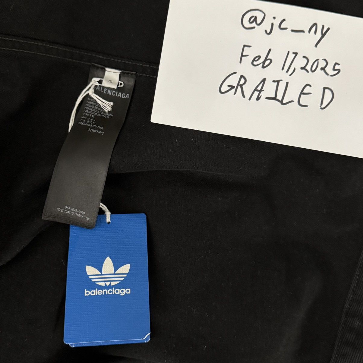 Balenciaga Balenciaga x Adidas Oversized Black Denim Jacket Size US XL / EU 56 / 4 - 5 Thumbnail