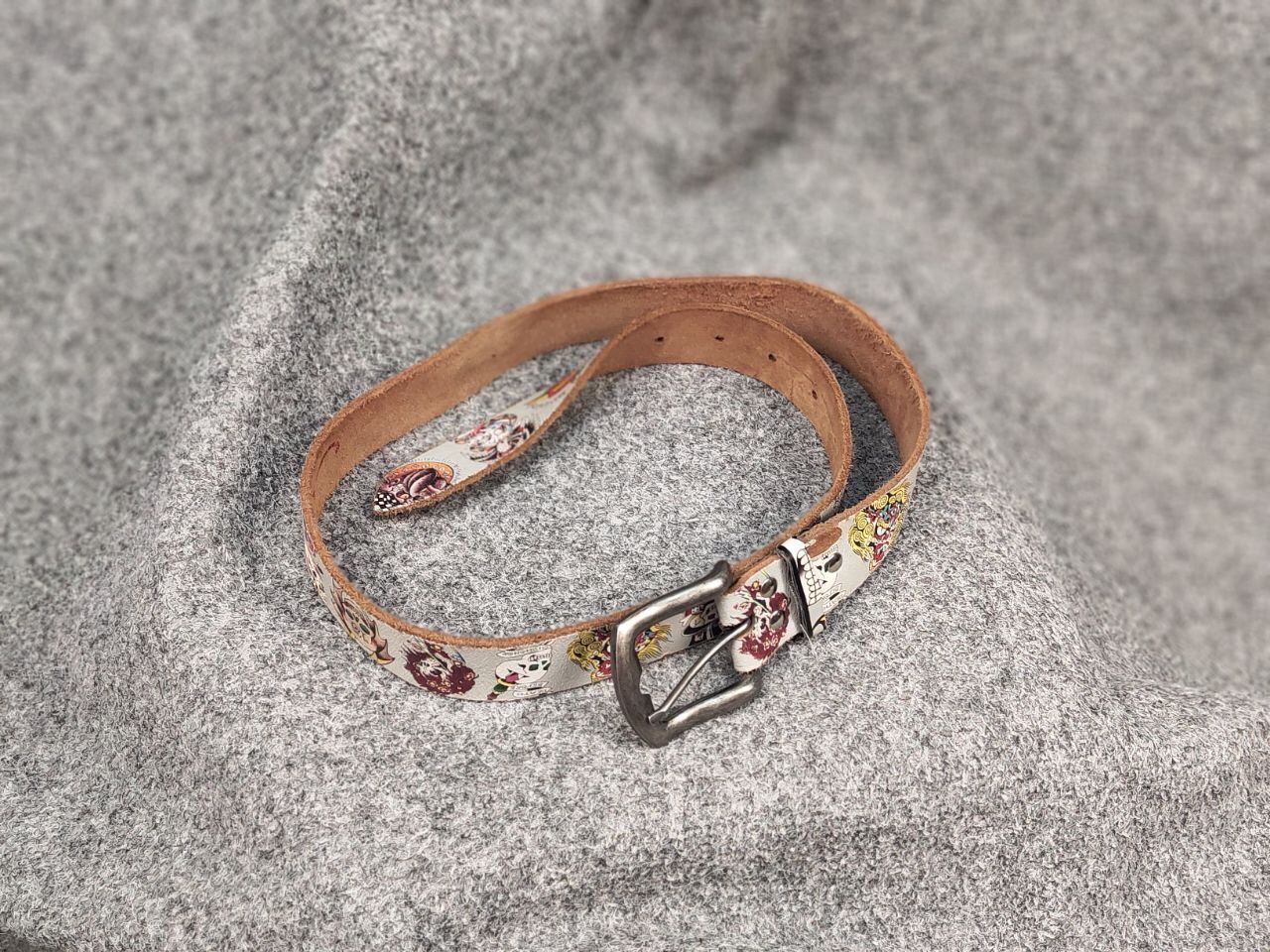 Ed Hardy Vintage Ed Hardy Multi Logo Brown Leather Belt Y2K Style Size ONE SIZE - 6 Thumbnail