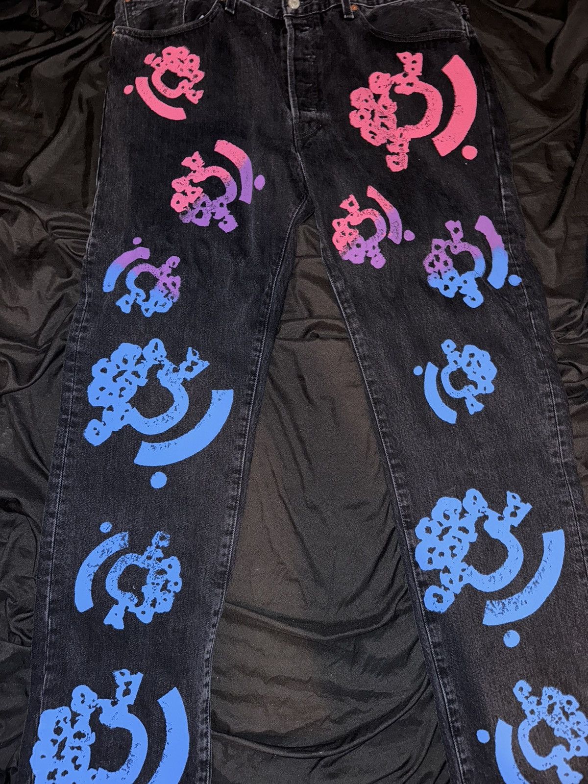 (B).Stroy × DENIM TEARS × Levi's Denim Tears Bstroy Tears 501 Jean washed black Size US 38 / EU 54 - 1 Thumbnail