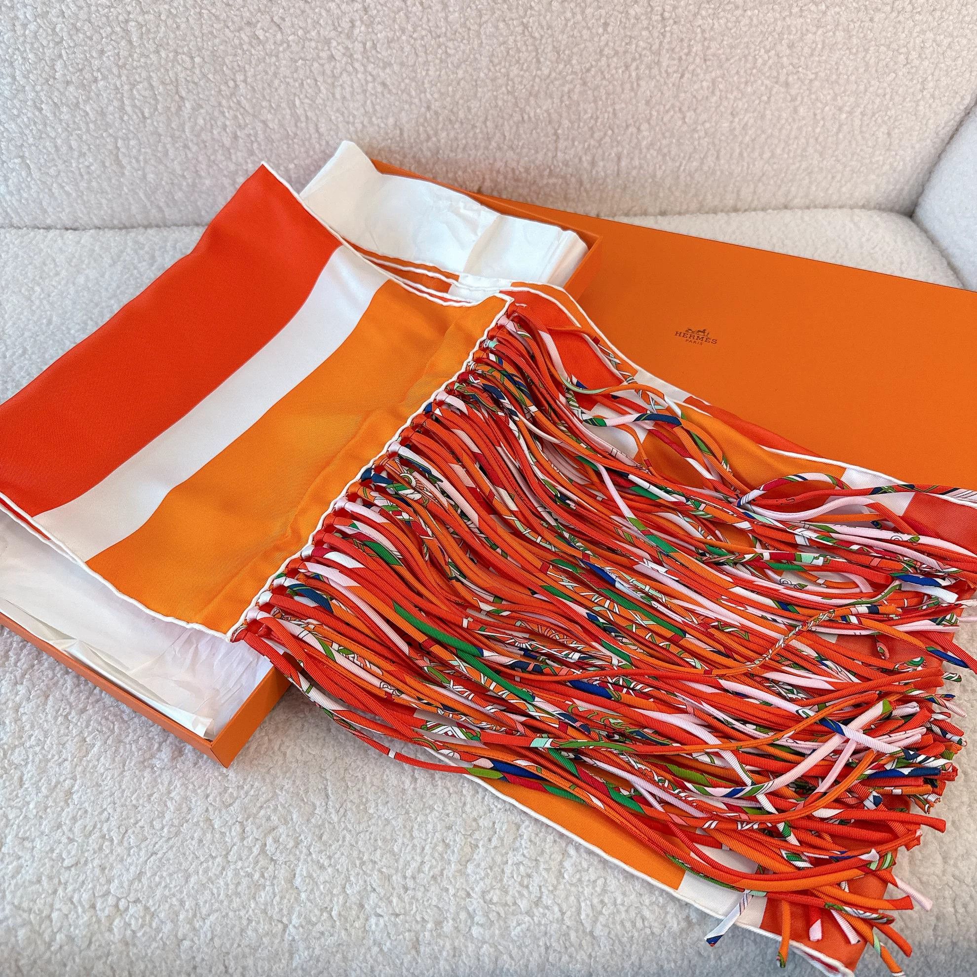 Hermes Hermès Silk Tassel Scarf 25×205 6388 Size ONE SIZE - 1 Thumbnail