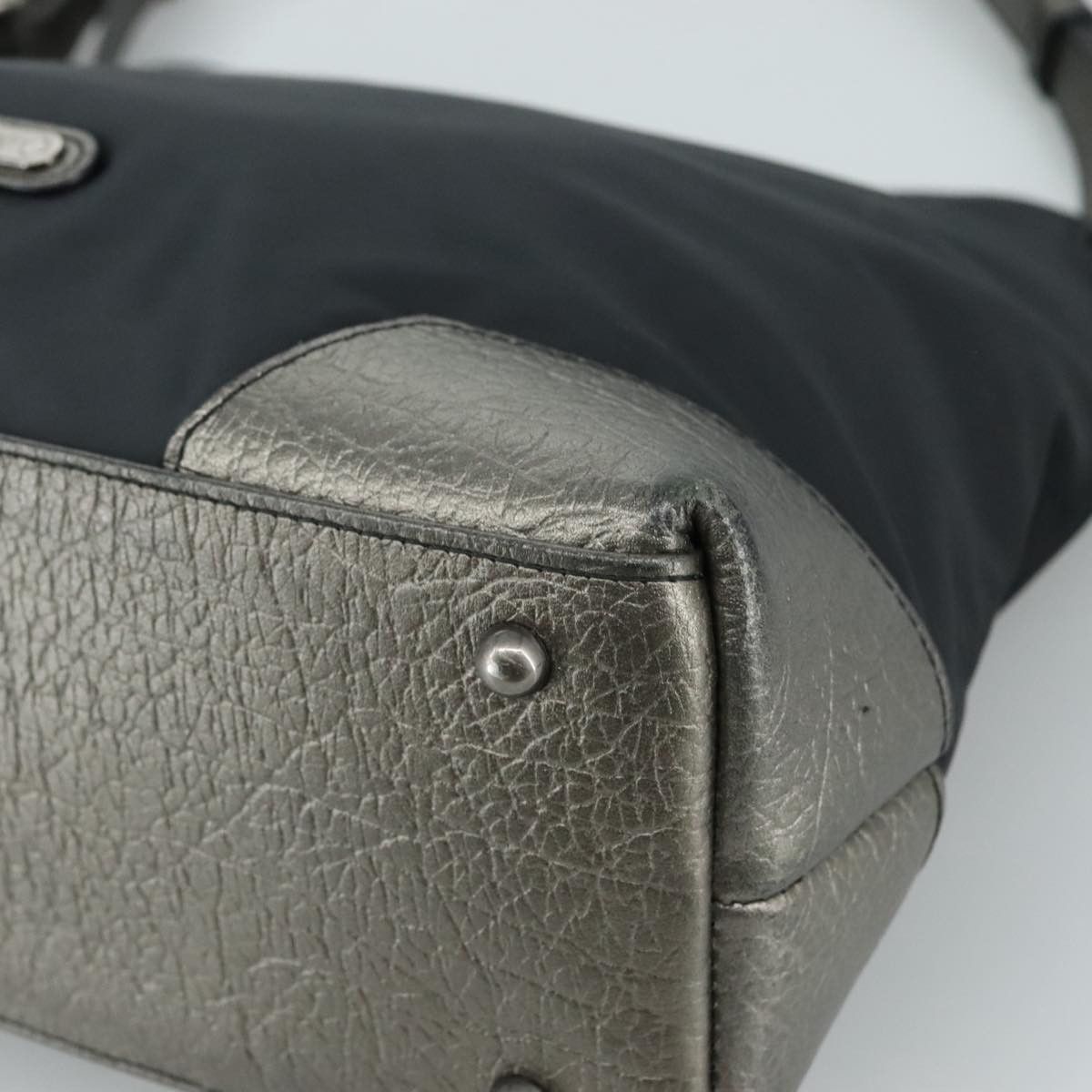 Burberry Burberry Shoulder Bag Nylon Leather Black Silver Size ONE SIZE - 10 Thumbnail