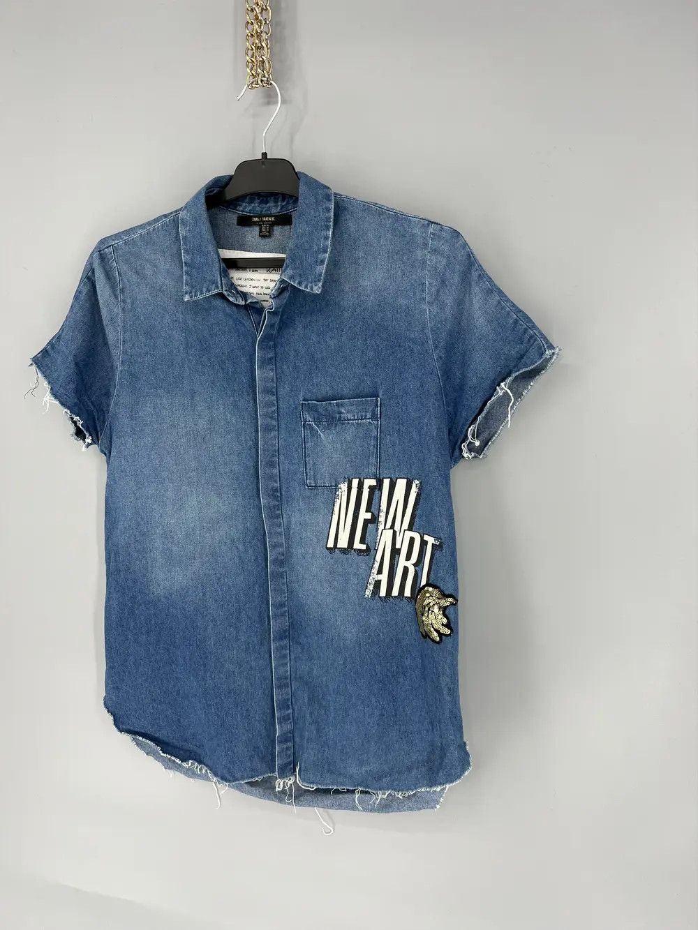 Vintage ZARA TRAFALUC NEW ART shirt with frayed edges Size US XS / EU 42 / 0 - 3 Thumbnail
