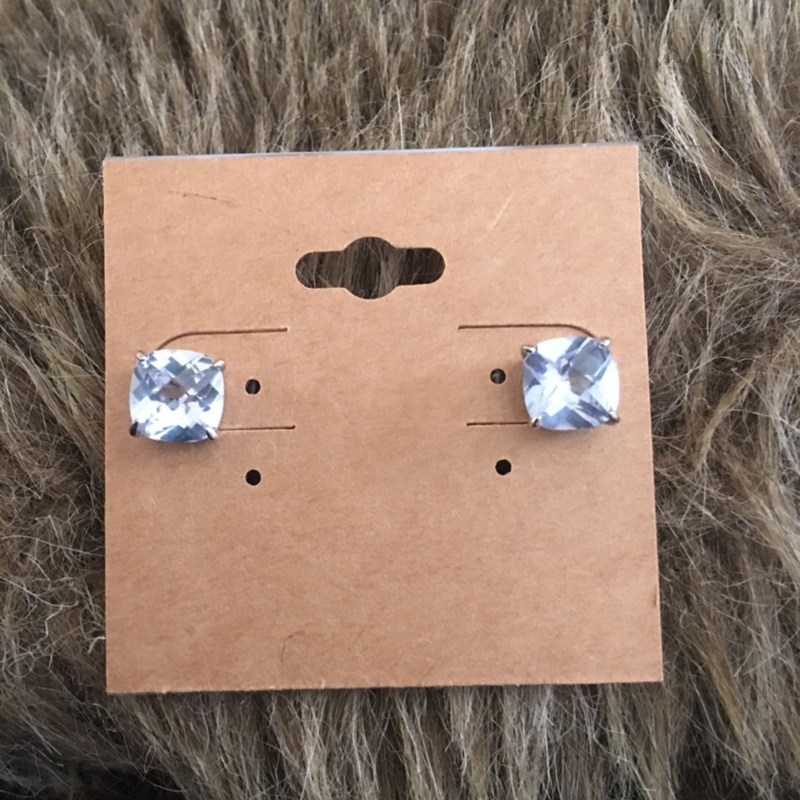 Jewelry Faceted dome simulated blue topaz stud earrings Size ONE SIZE - 2 Thumbnail