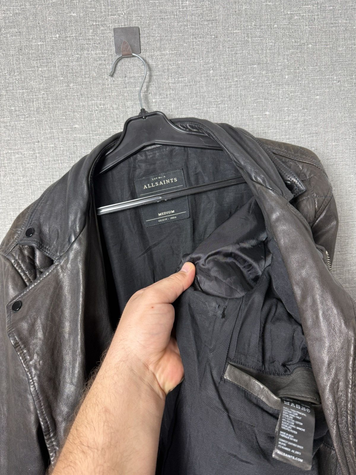 Allsaints AllSaints Conroy Distressed Brown Leather Biker Jacket Size US M / EU 48-50 / 2 - 23 Thumbnail