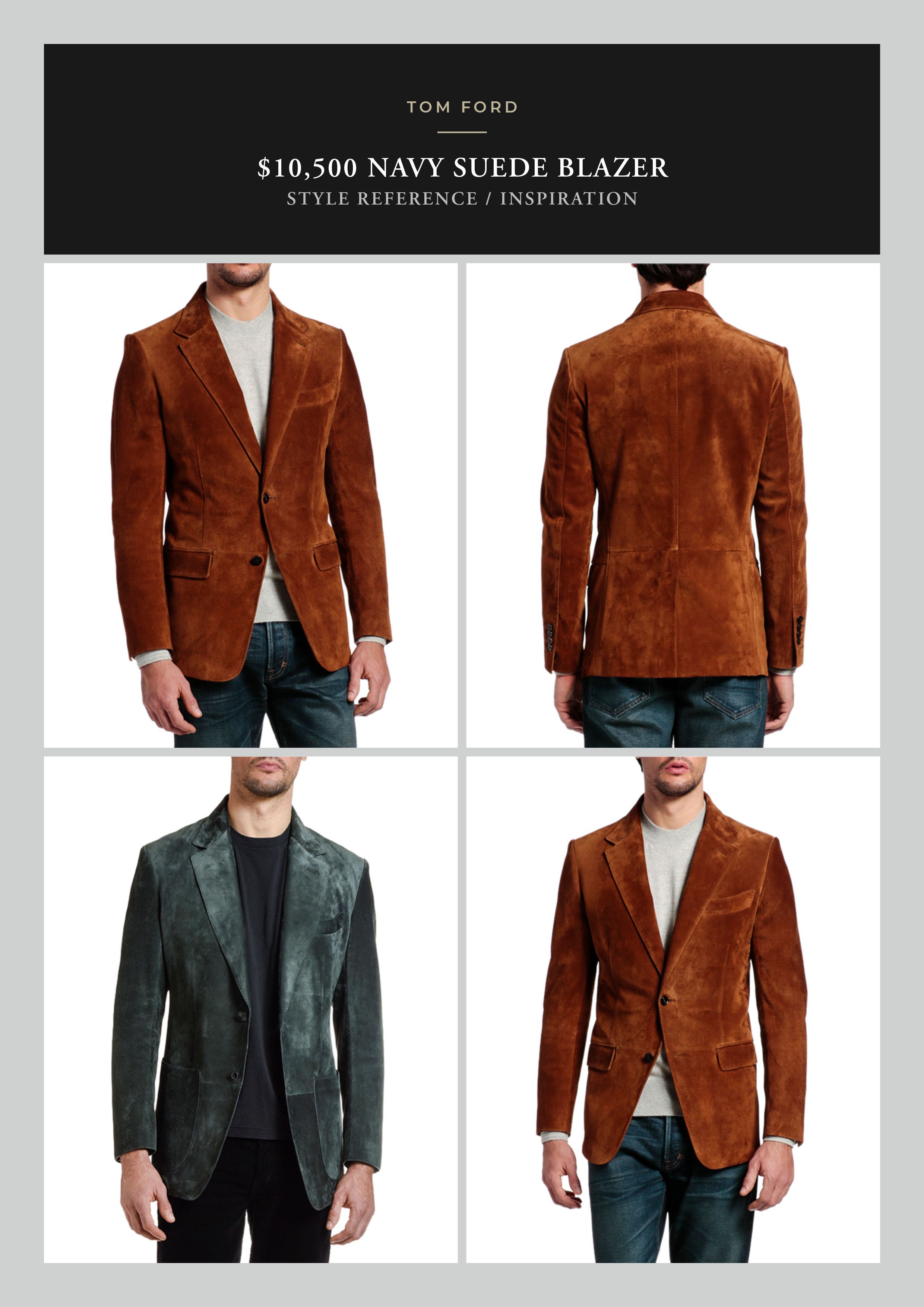 Tom Ford Ultimate Rare $10,700 w/tax TOM FORD Suede Blazer Size US L / EU 52-54 / 3 - 8 Thumbnail