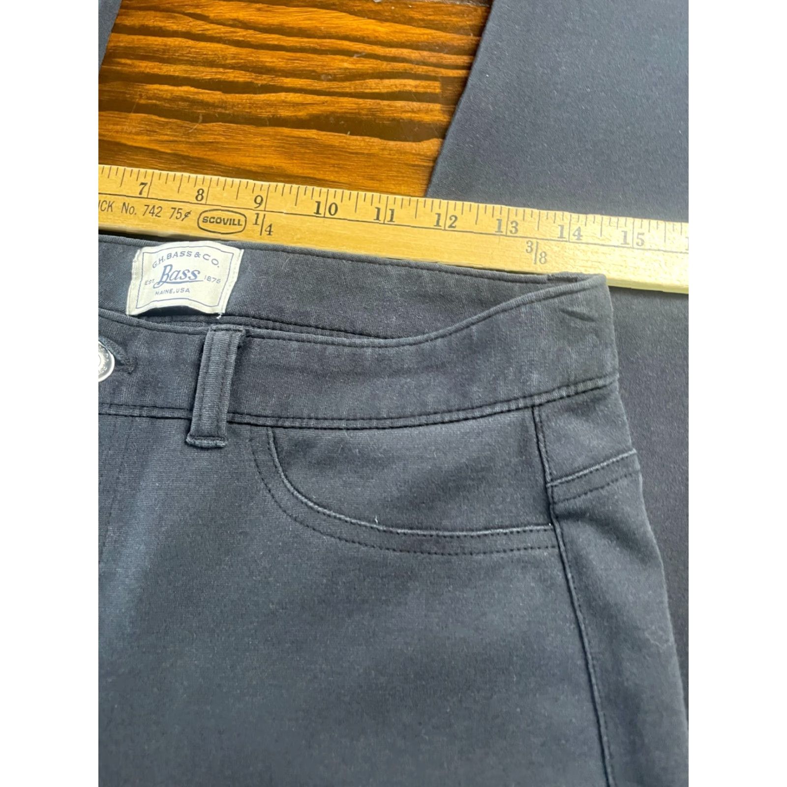 Vintage G.H. Bass & Co. Pants Women's 4 Black Pockets Straight Pants Size 27" / US 4 / IT 40 - 3 Thumbnail