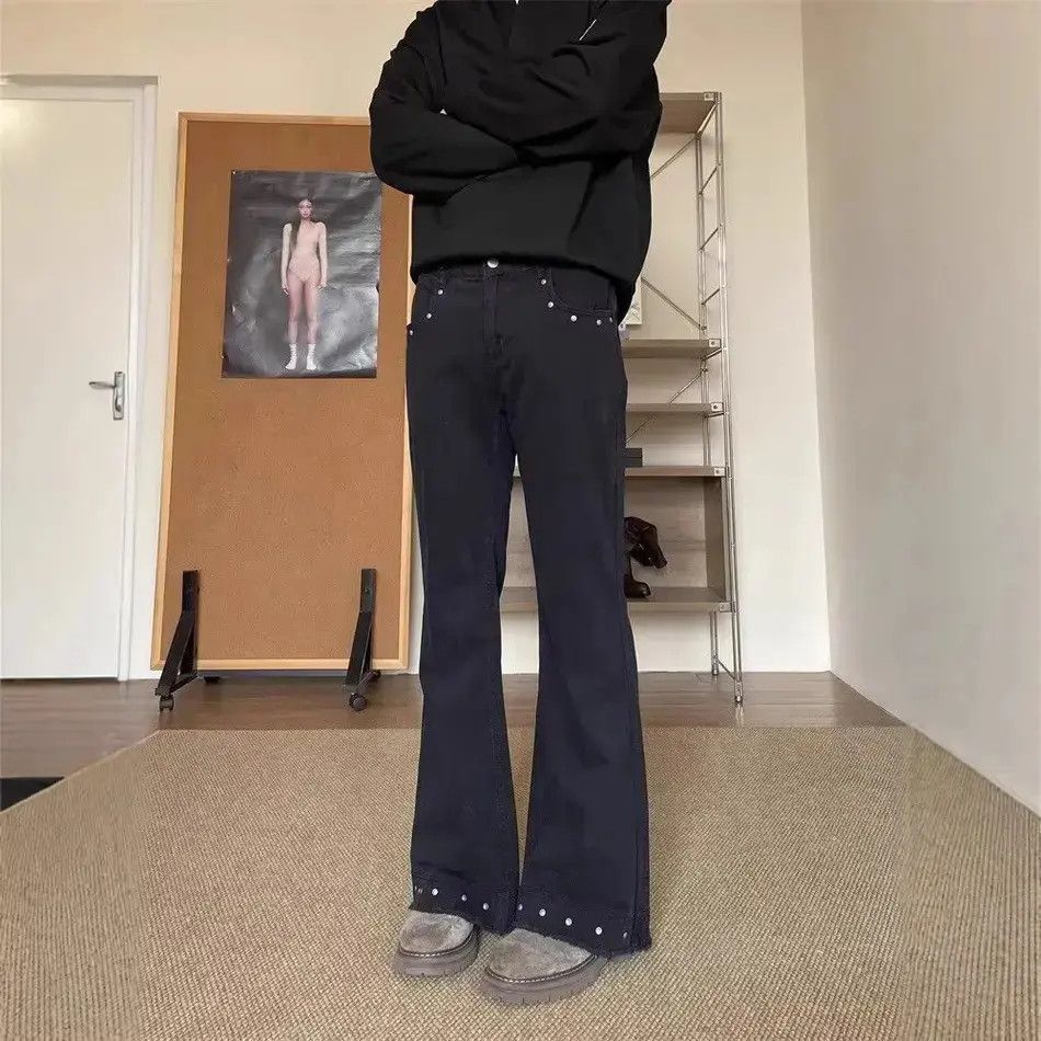 Japanese Brand Retro loose fringed slightly flared jeans Size US 30 / EU 46 - 1 Thumbnail