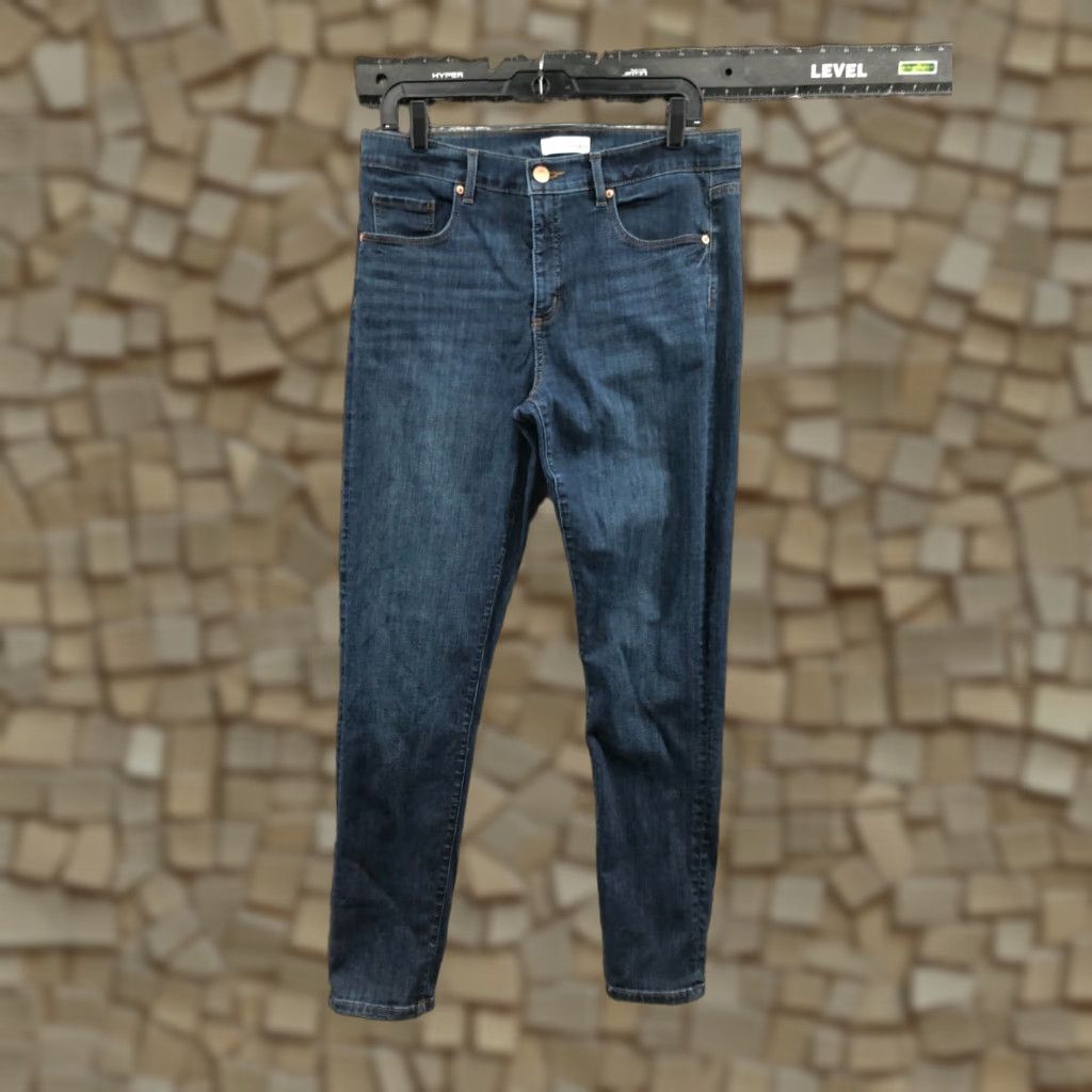 Loft LOFT Jeans Skinny Loft Regular Size 12 Womens Medium Wash Blue 5-Pocket Denim Zip Button Belt Loops Inseam 29 in High Rise Cotton Brand: LOFT Women's Size 34" / US 12 / IT 48 - 1 Thumbnail